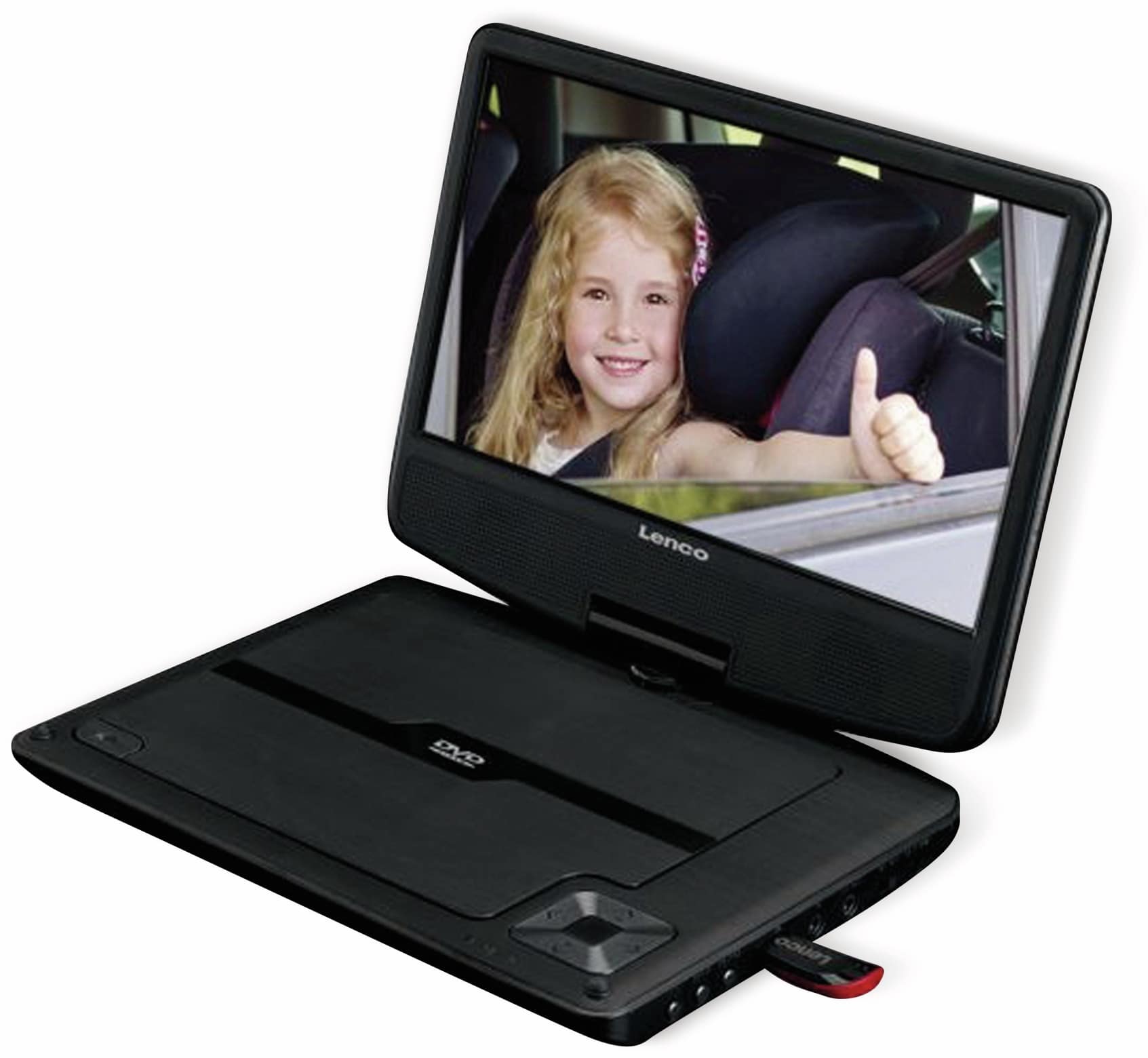 Lenco Portabler DVD-Player DVP-947BK, 22,5 cm (9")