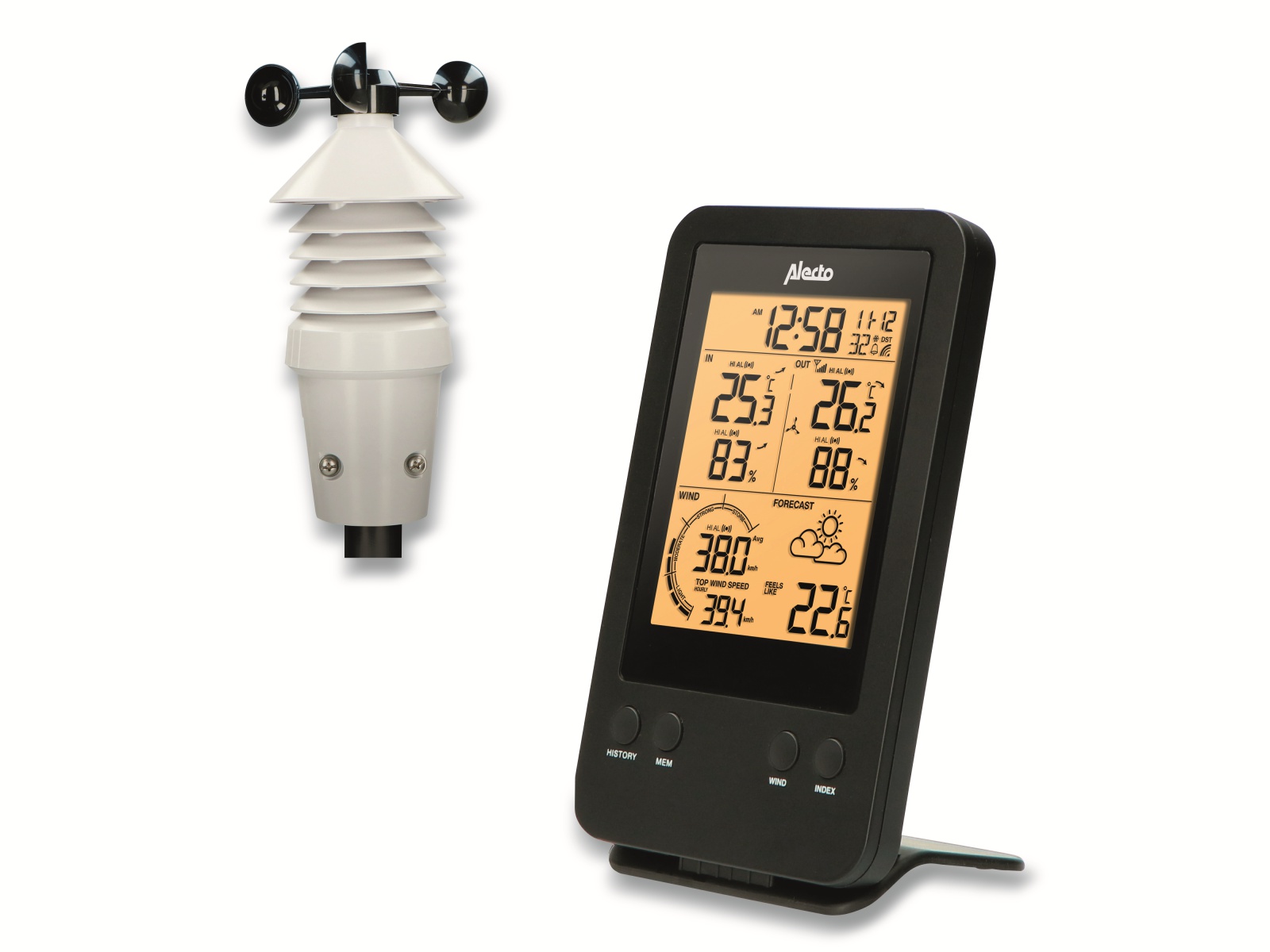 ALECTO Wetterstation WS-3400, schwarz