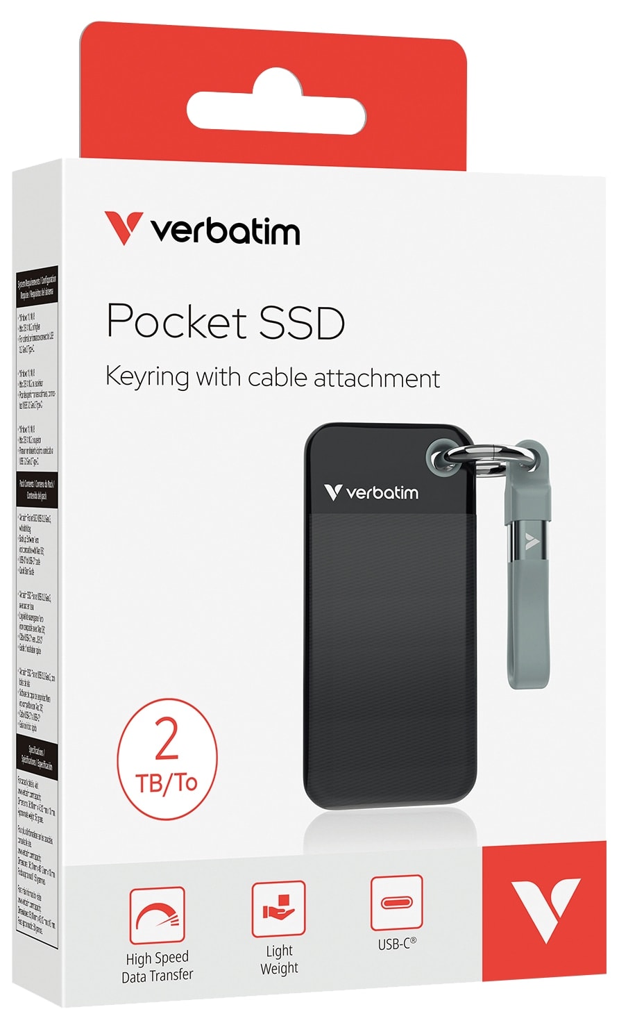 VERBATIM Externe SSD Pocket 2TB schwarz-grau