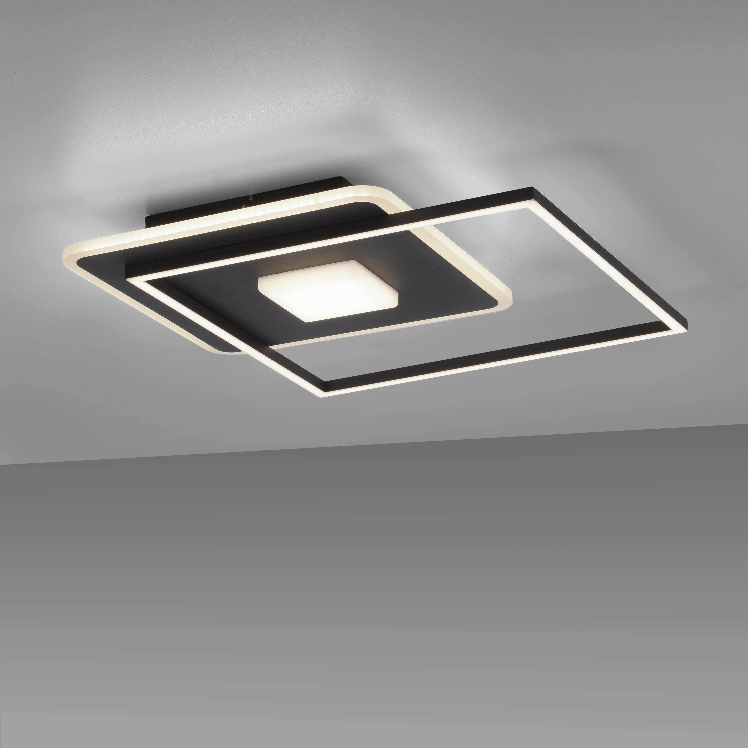 JUST LIGHT LED-Deckenleuchte 15045-18 schwarz, 26 W, 3600 lm, 3000 K, 3-Stufen-Schalter