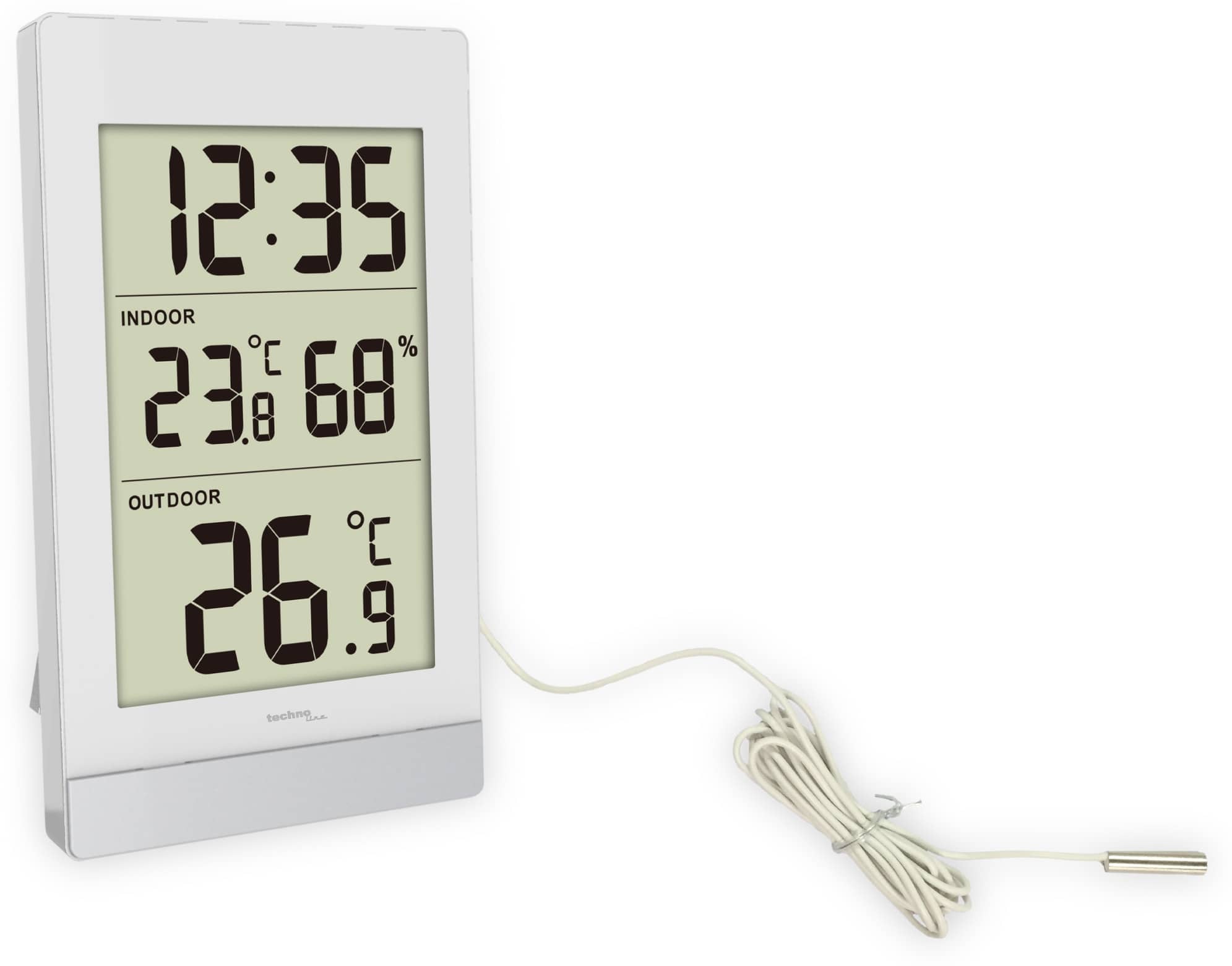 TECHNOLINE Innen-/Außenthermometer WS7039, weiß/silber