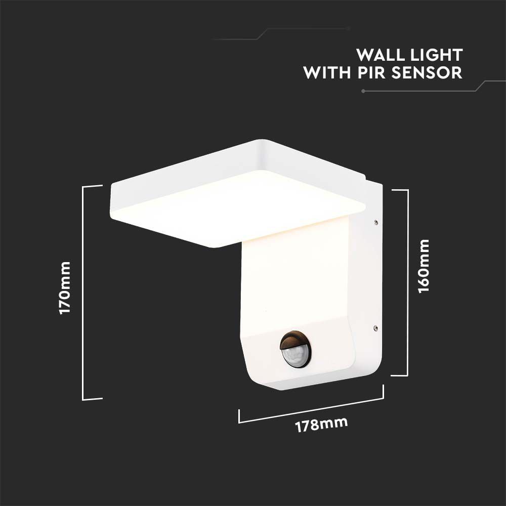 V-TAC LED-Fluter VT-11020S, EEK: E, 17 W, 2580 lm, 4000 K, Sensor, weiß