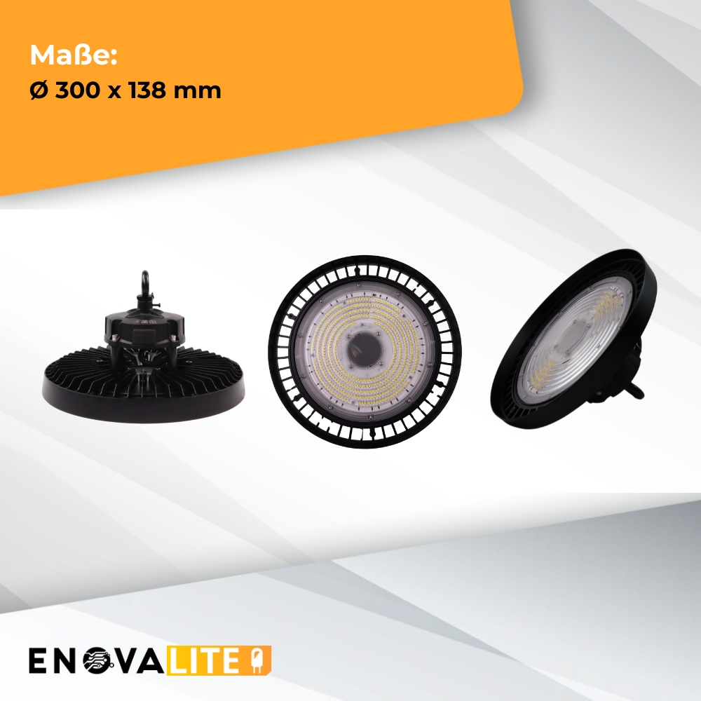 ENOVALITE LED-Highbay-Leuchte, UFO, EEK: D, 200W, 28000lm, 5500K, schwarz