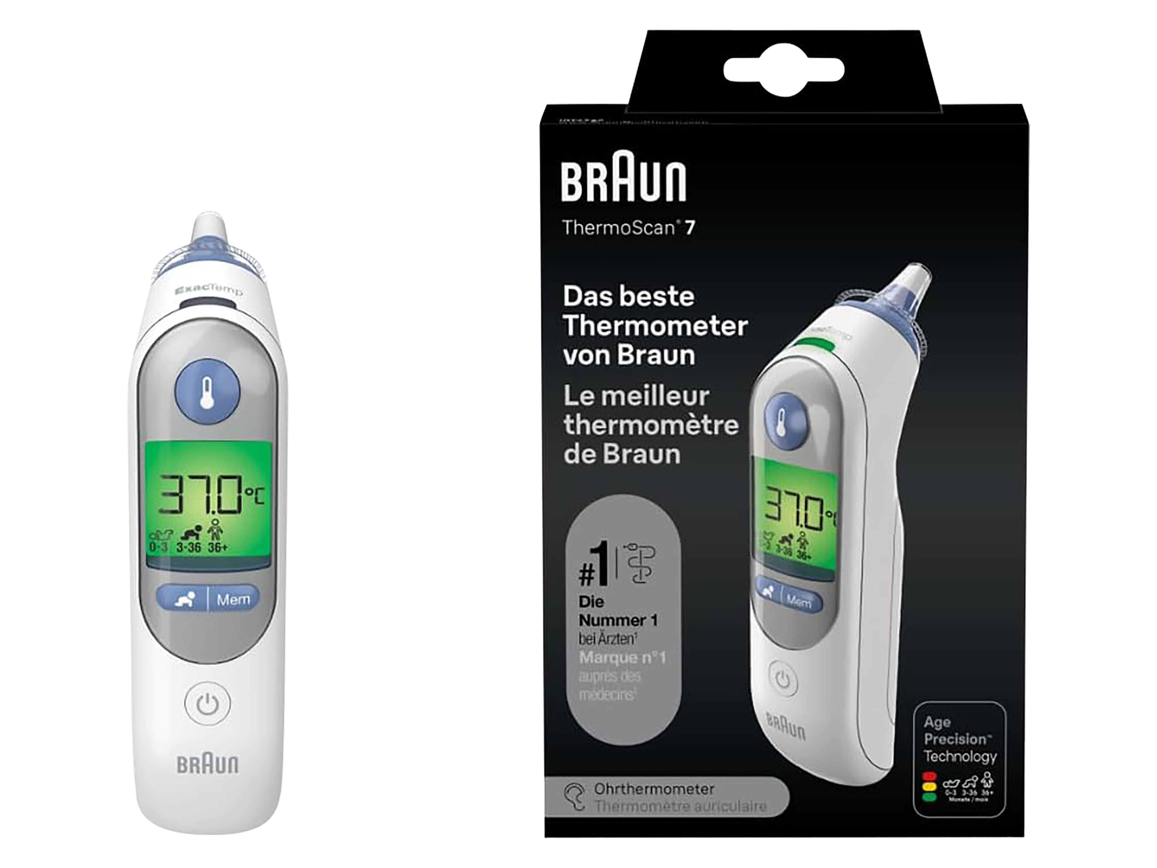 BRAUN Fieberthermometer IRT 6520, ThermScan 7, weiß