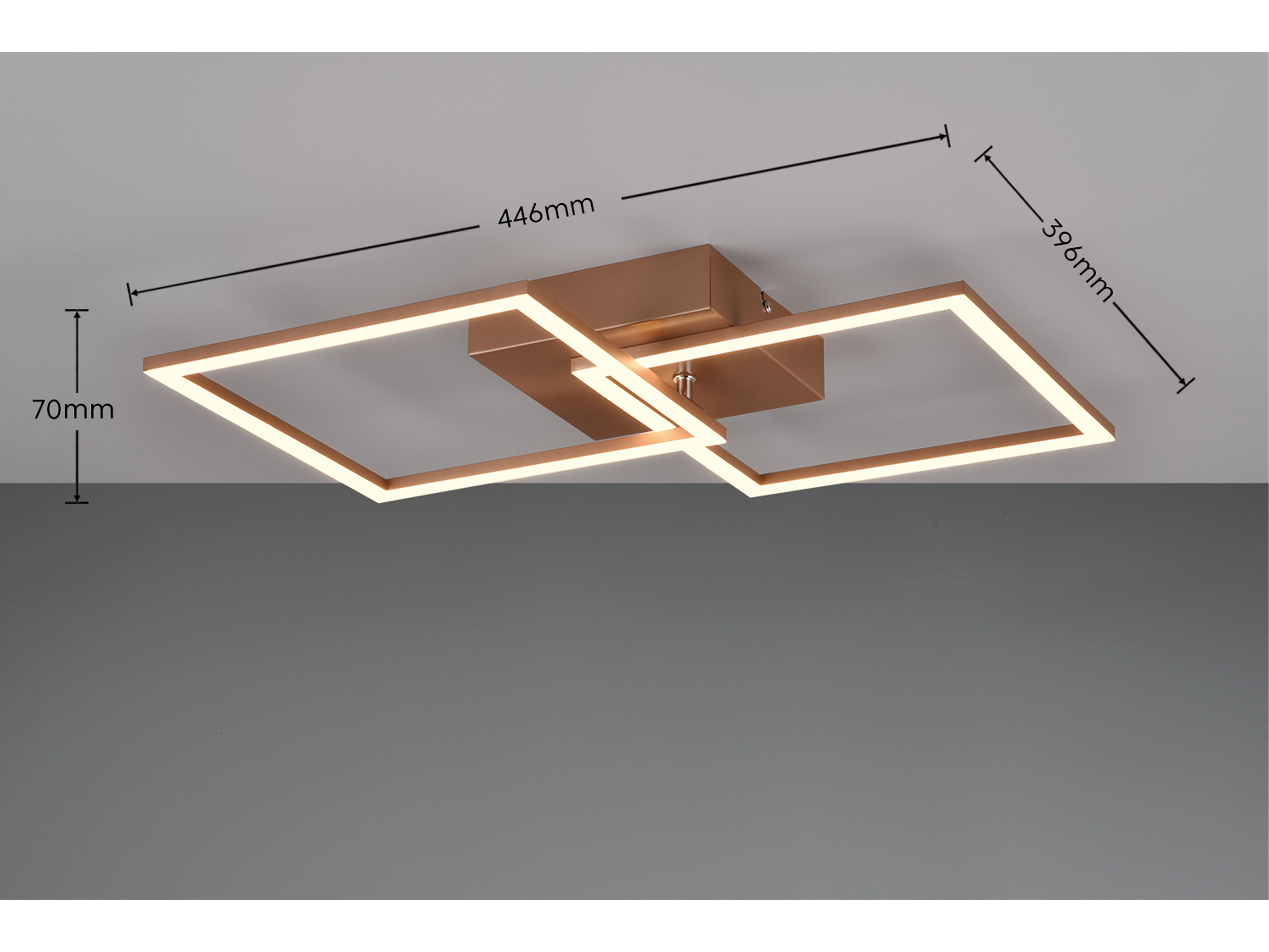 REALITY LED-Deckenleuchte Trail R64492165 coffee, 20 W, 2250 lm, 3000 K