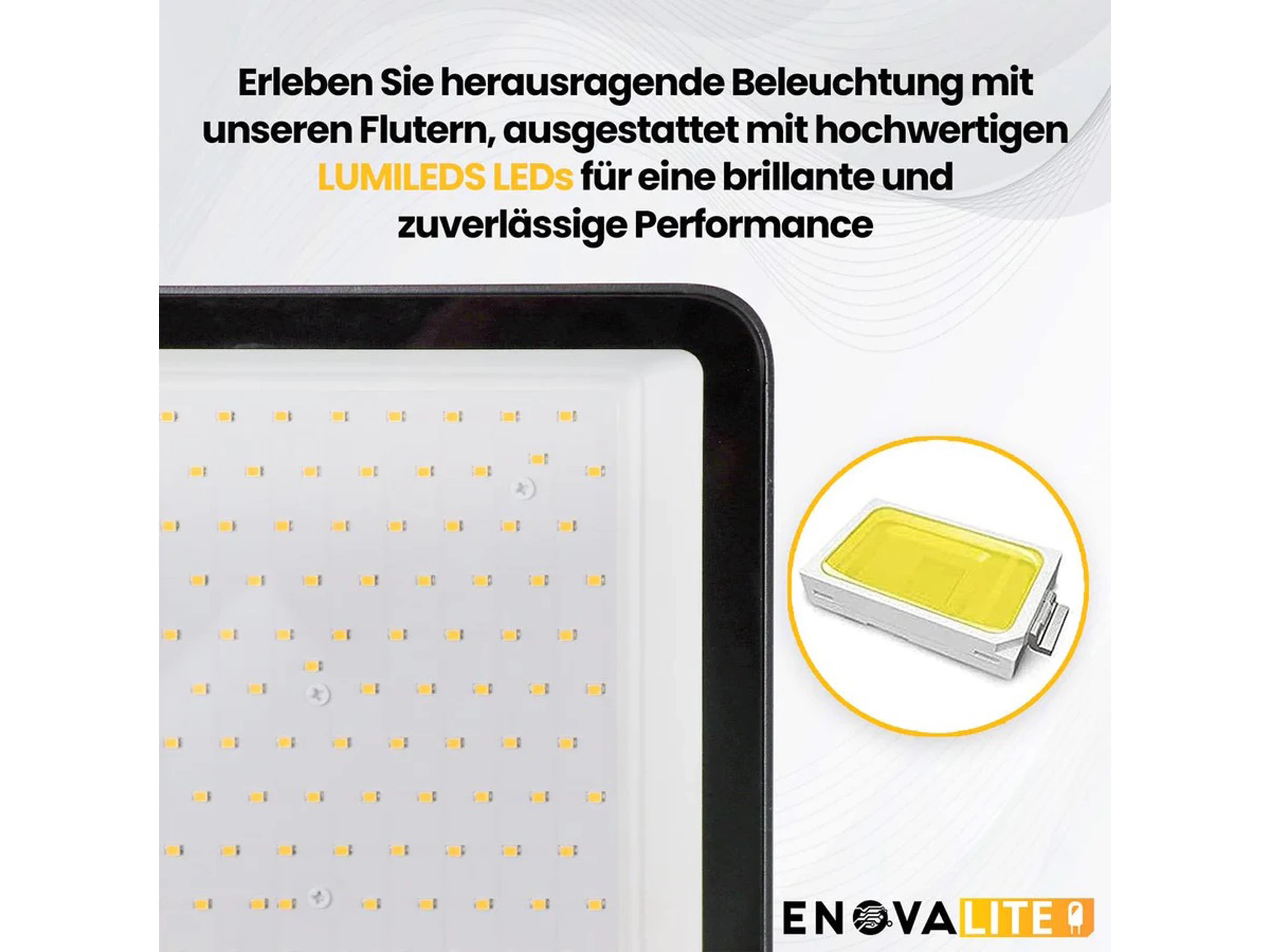 ENOVALITE LED-Fluter, EEK: E, 100W, 13000lm, 4000K, schwarz