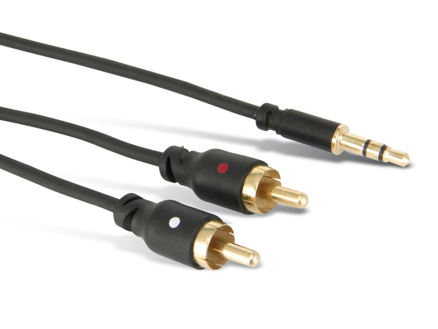 S-IMPULS Audio-Adapterkabel, Klinke/Cinch, 1,5 m, schwarz