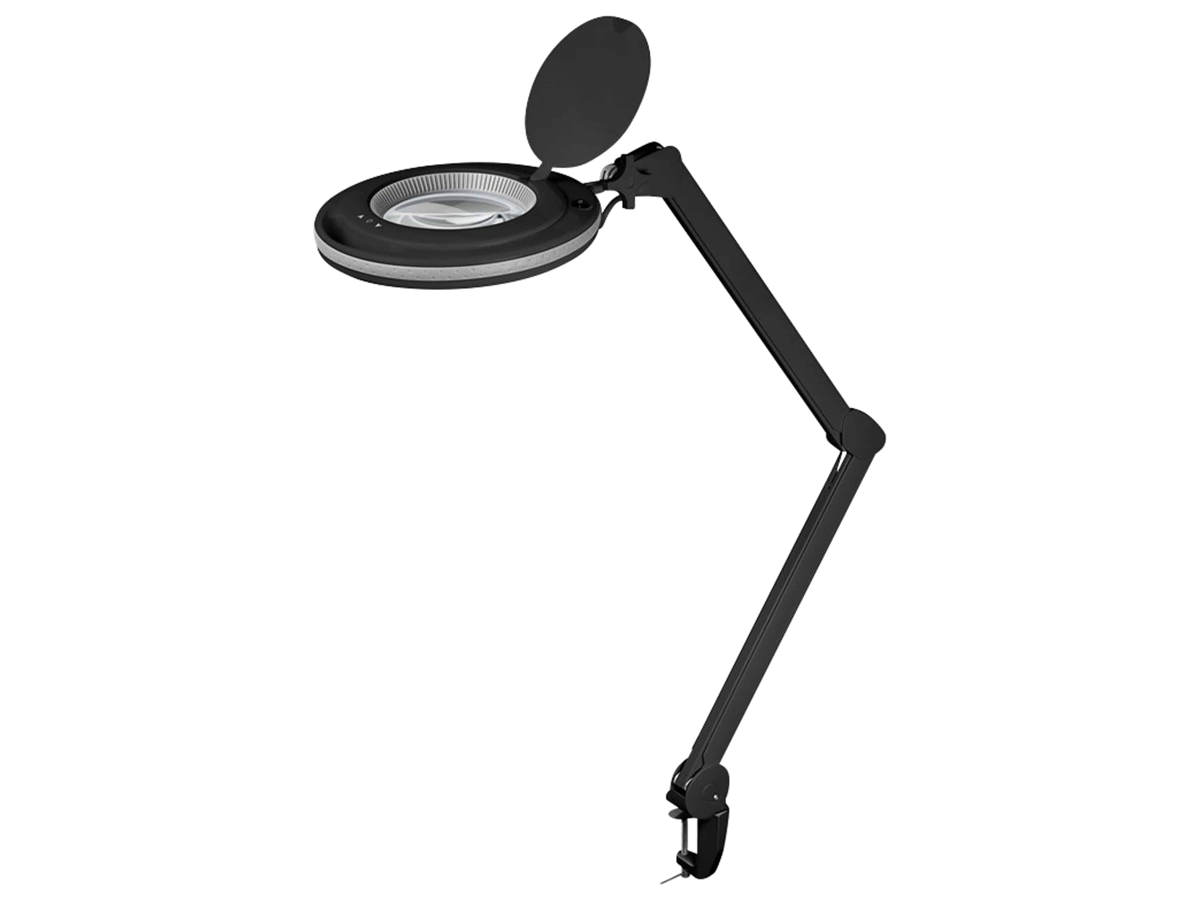 GOOBAY LED-Klemm-Lupenleuchte, 9 W, 730 lm, Kristallglas, dimmbar, schwarz