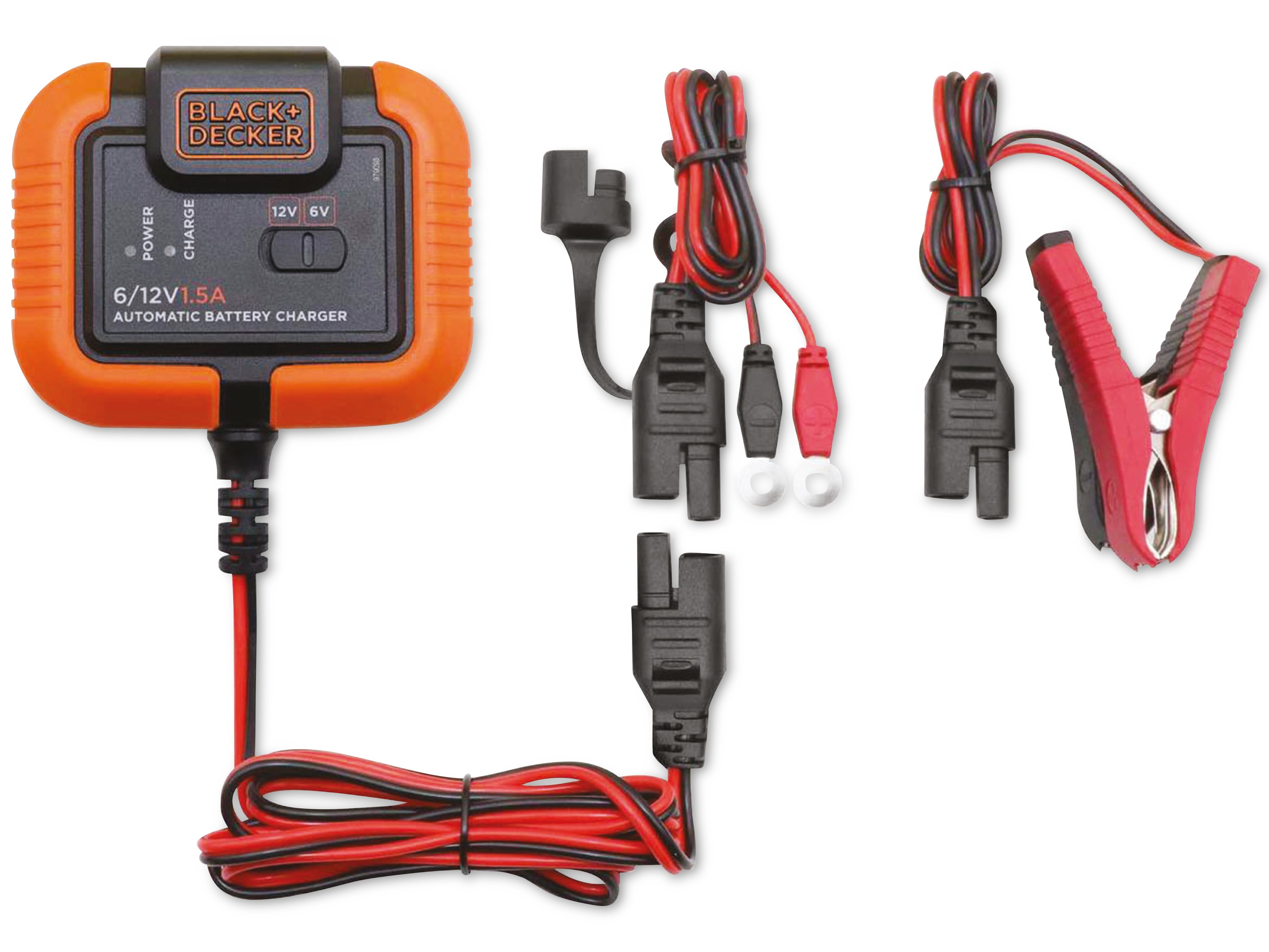 BLACK & DECKER Batterie-Ladegerät 6V + 12V, 1,5 A, für Blei-Akkus, IP20 