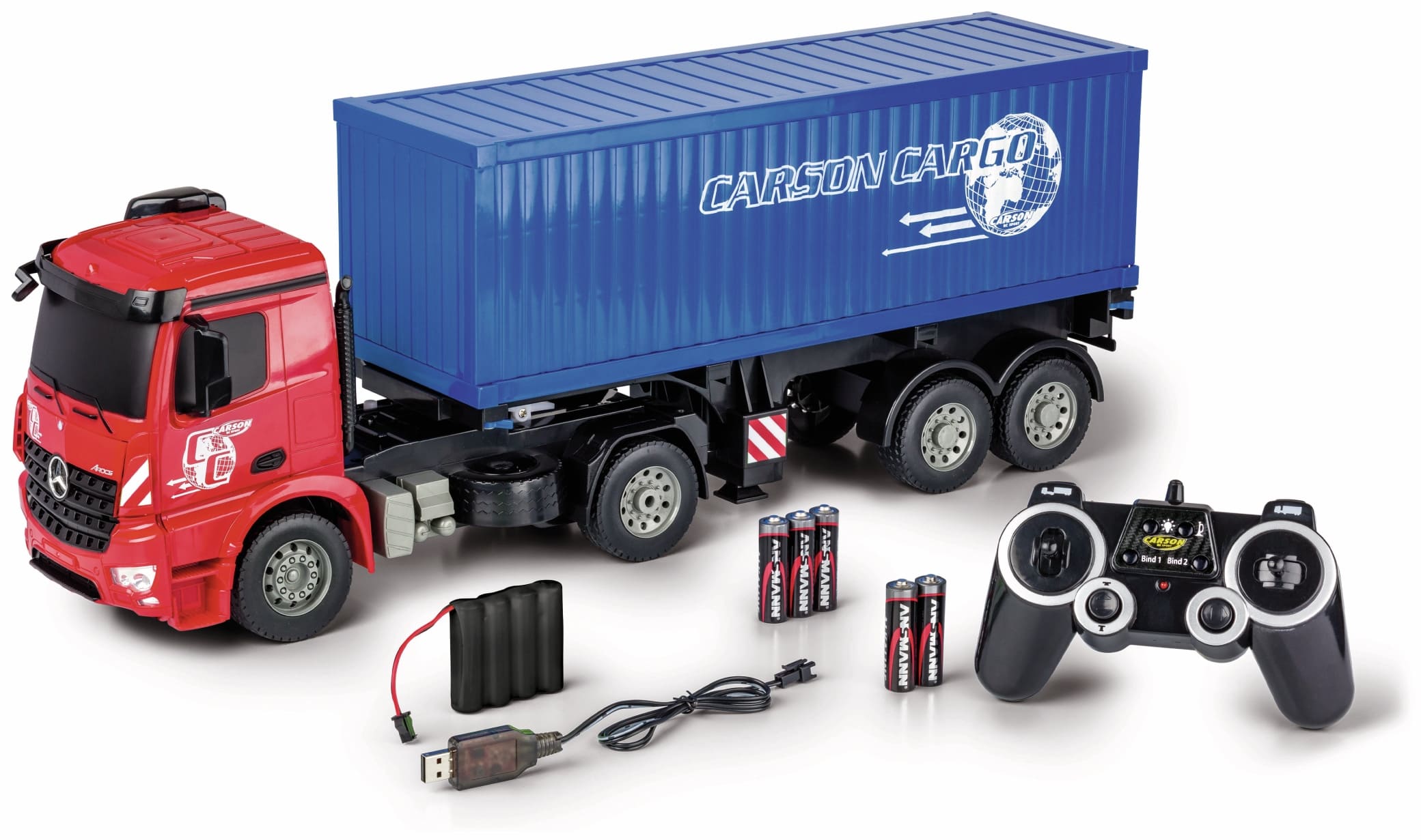 CARSON 1:20 MB Arocs mit Container, 2.4GHz, 100% RTR