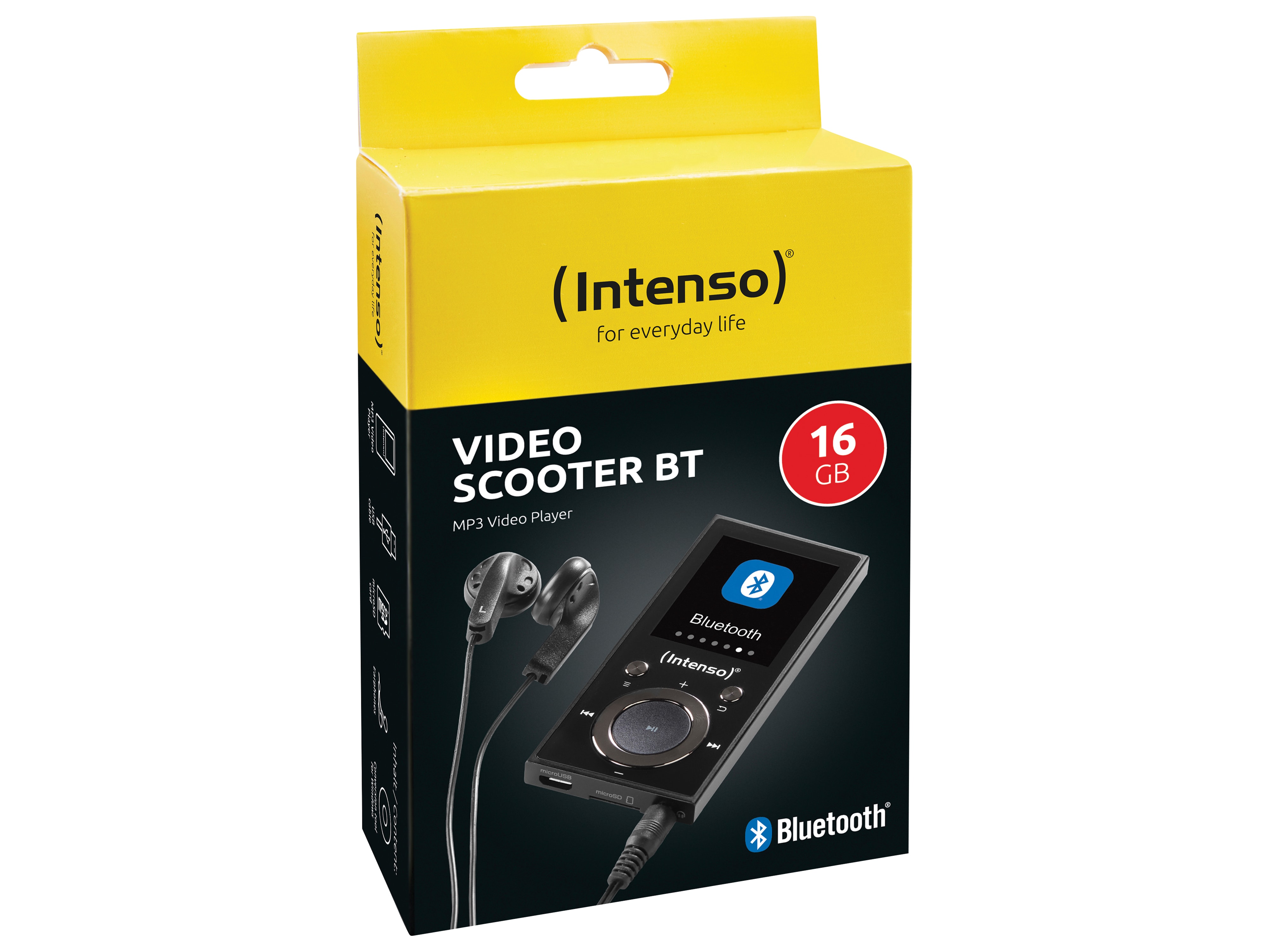 INTENSO MP3-Videoplayer 3717470, Video Scooter BT, 16 GB, schwarz