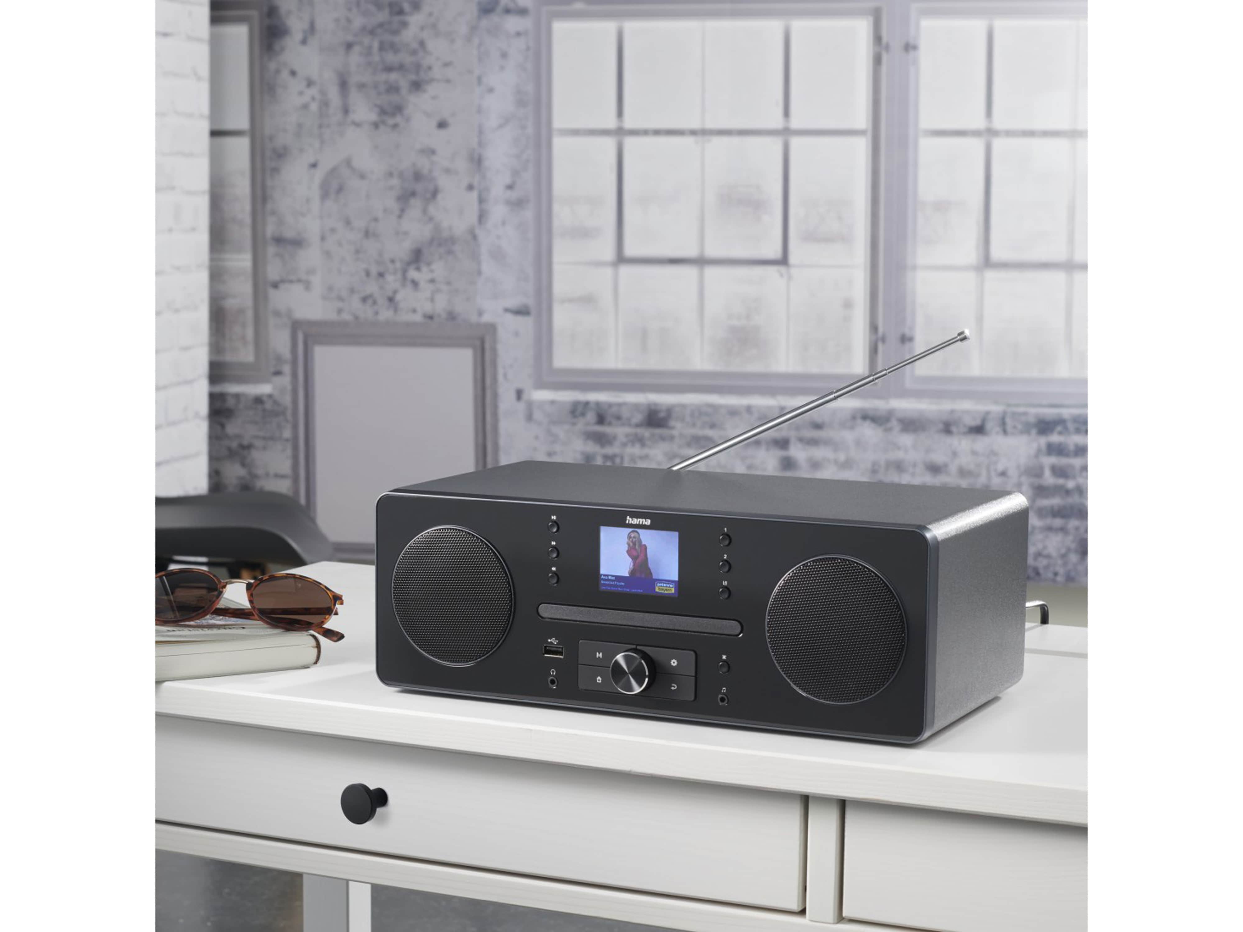 HAMA Digitalradio DR1560CBT, DAB+/FM/CD/Bluetooth/schwarz