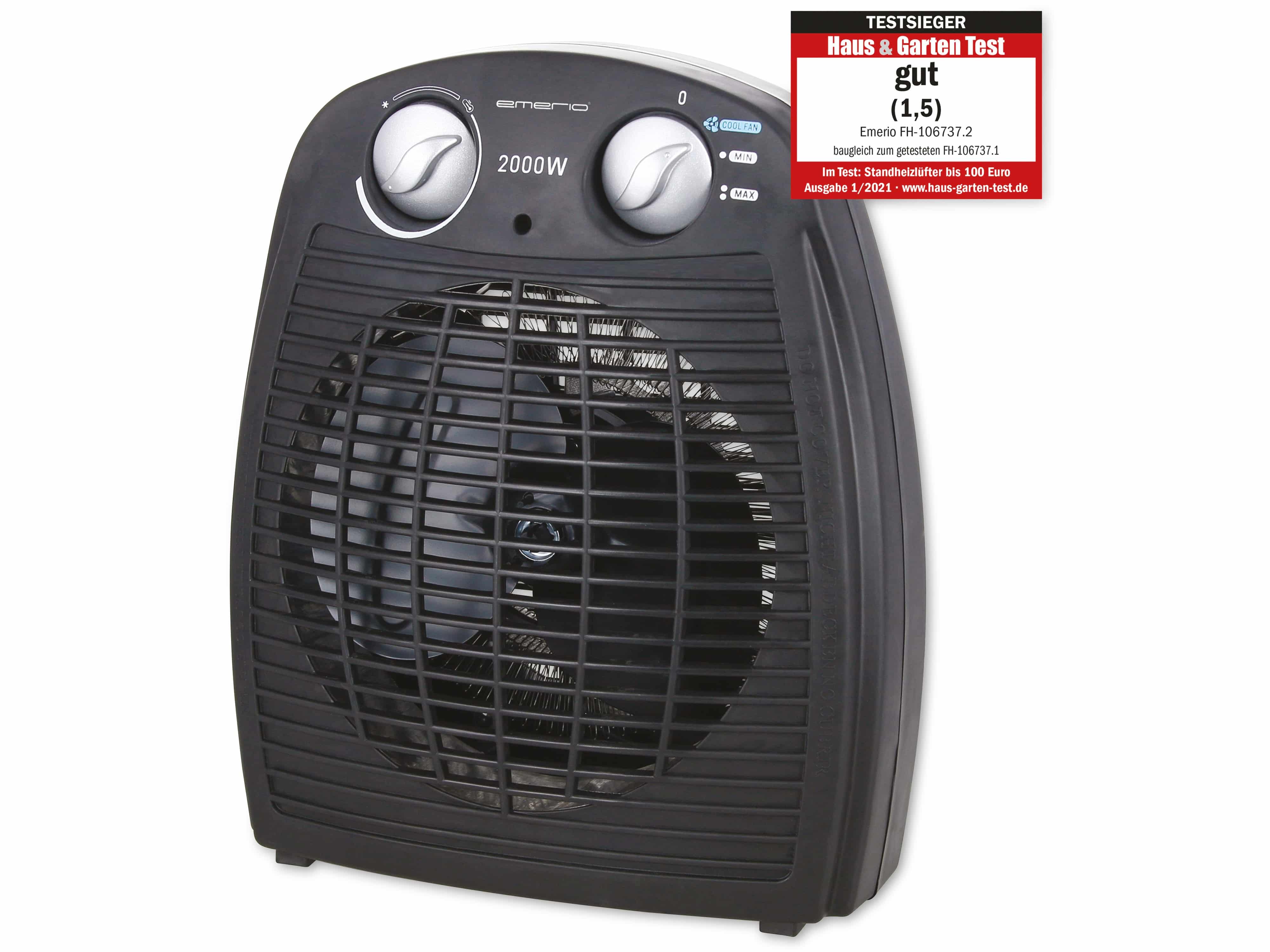 EMERIO Heizlüfter FH-106737.2, 2000 W, schwarz