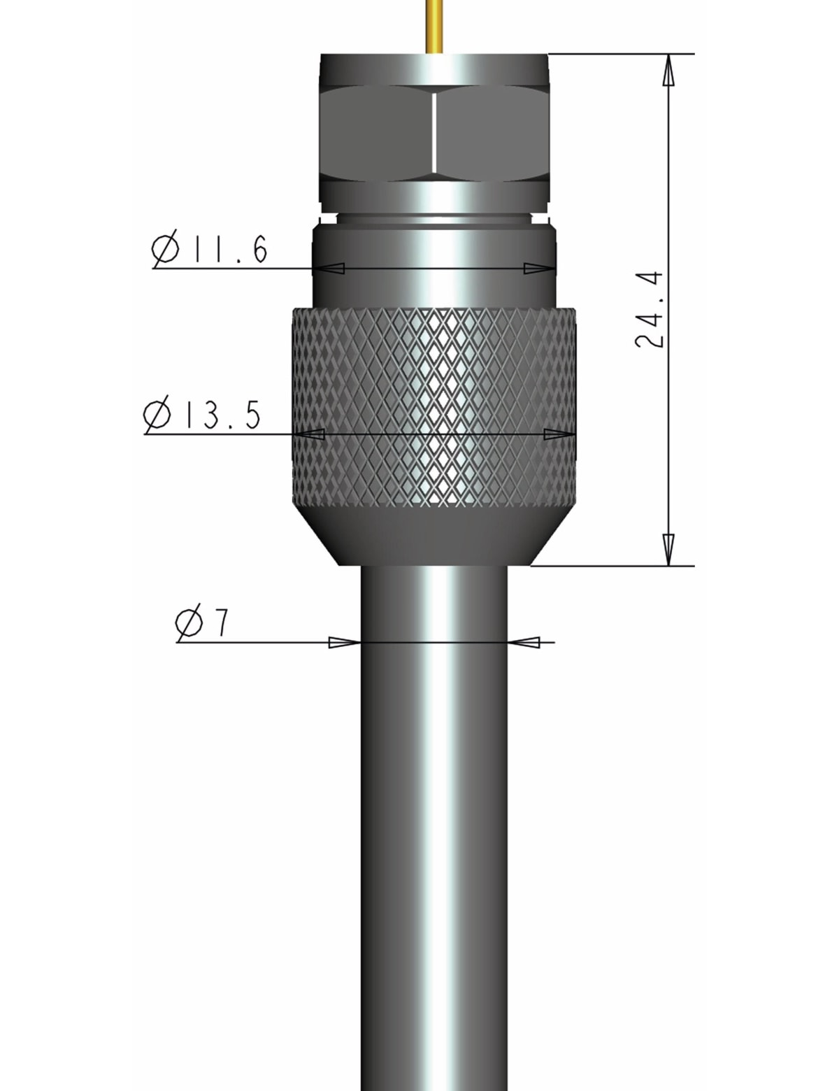 Purelink F-Stecker, 7 mm, verschraubbar, 5 Stück