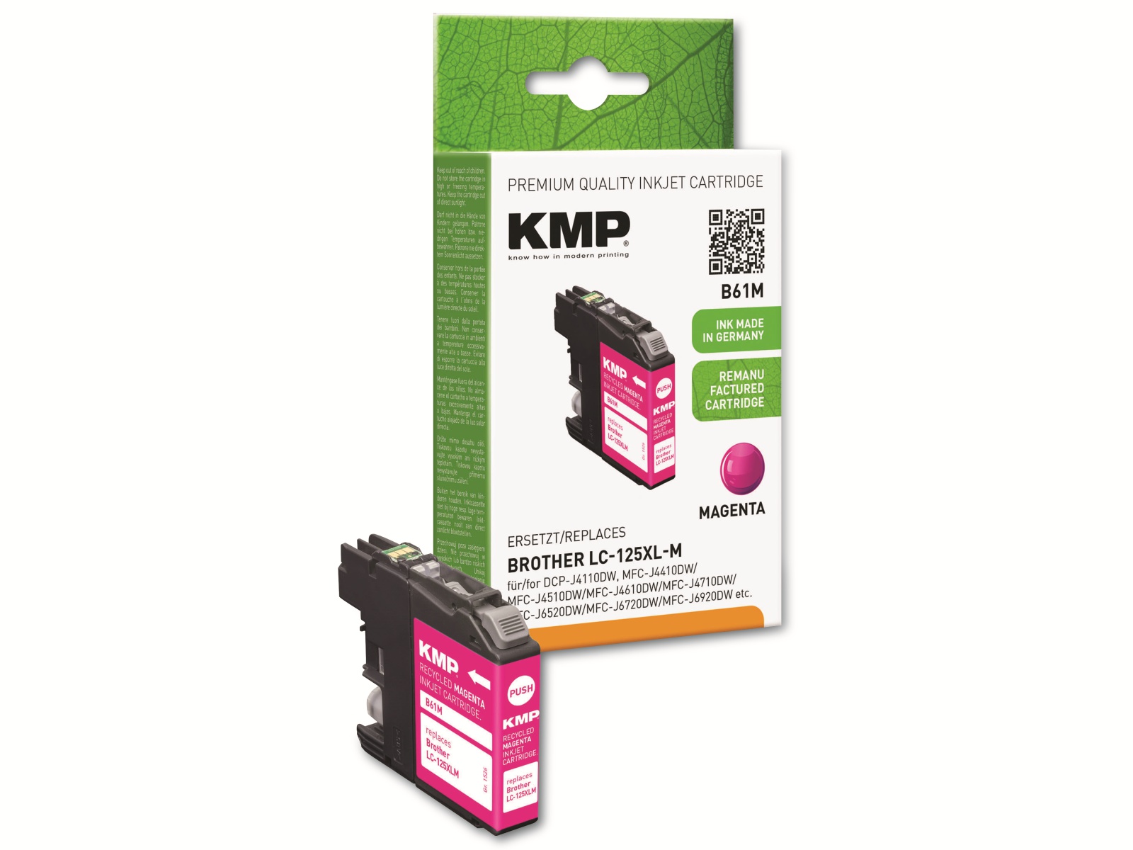 KMP Tintenpatrone kompatibel zu Brother LC-125XLM, magenta