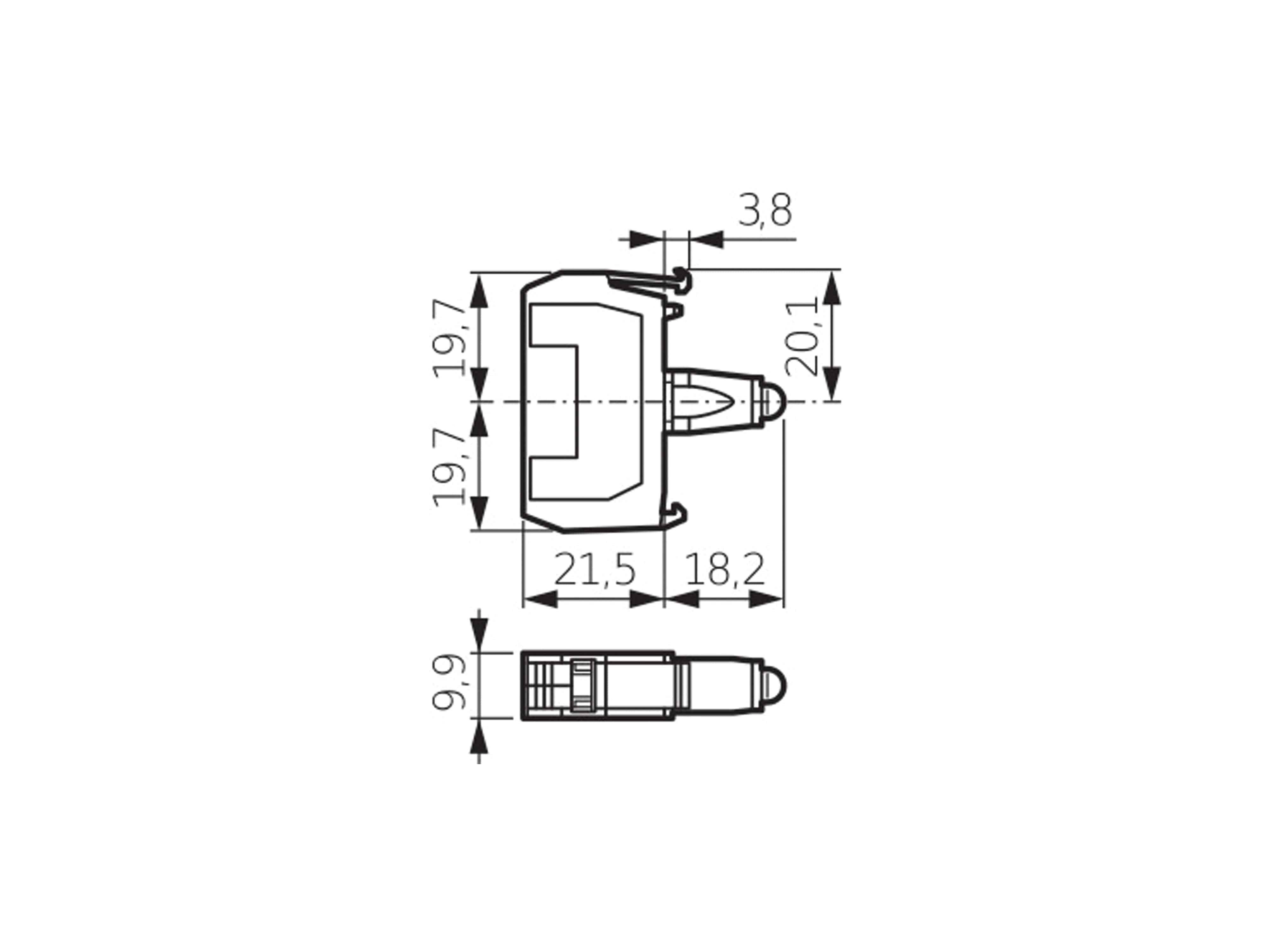 BACO Befehls- und Meldegeräte, 33EARH, LED-Element, 3,7W, rot