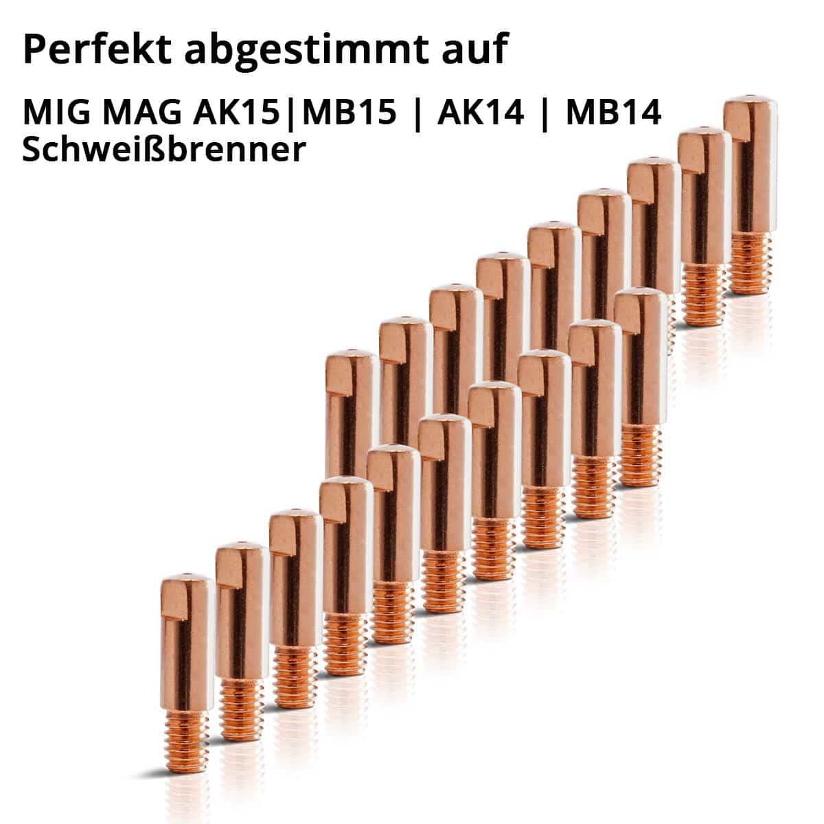 STAHLWERK Stromdüsen/ Kontaktdüsen, 4684, M6x25 in 1,0 mm, MIG MAG Verschleißteile Set, 20er Set