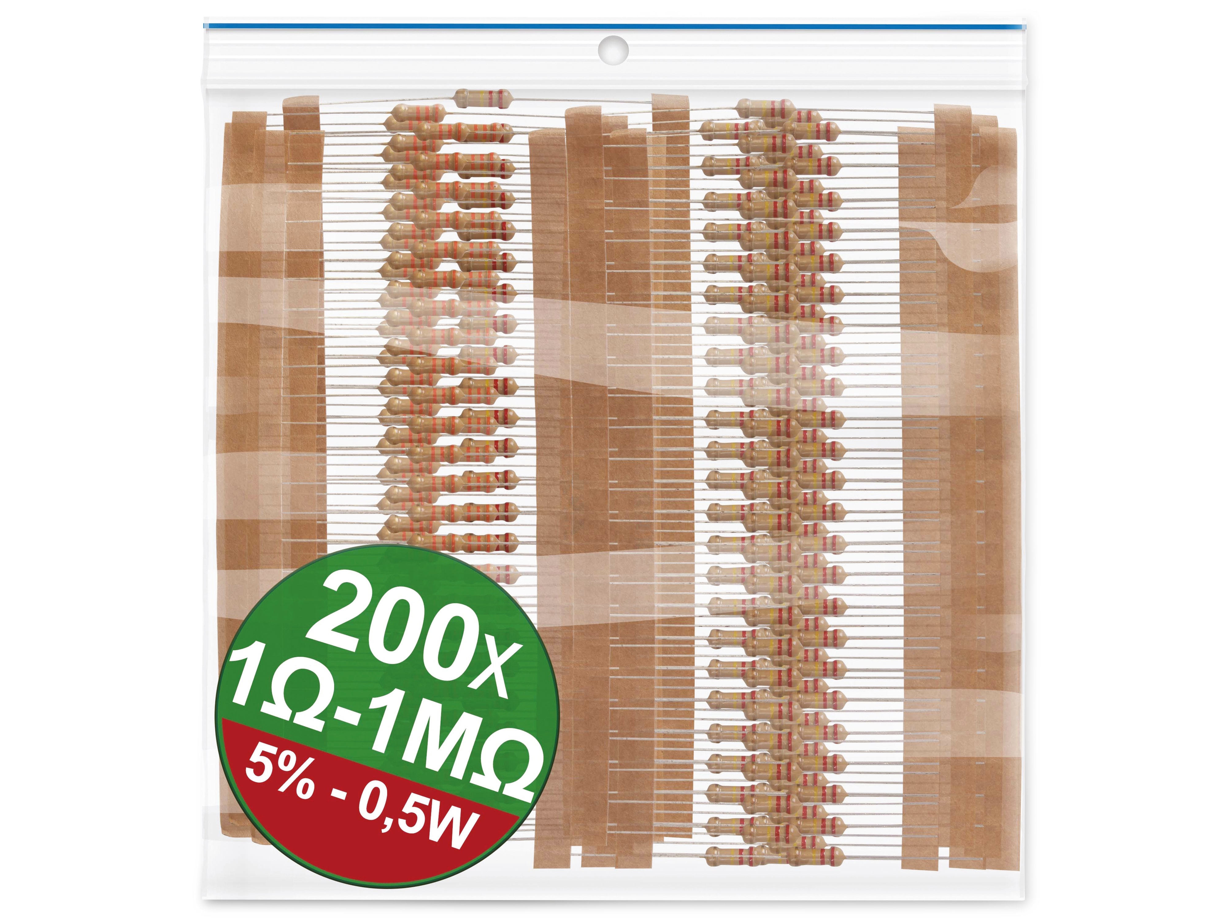 QUADRIOS Kohleschicht-Widerstand, 22P104, 5 %, 0,5 W, 200 St.