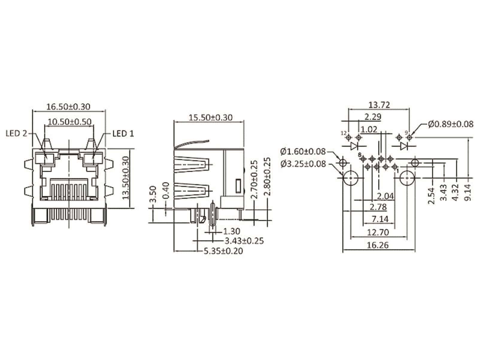 ECON CONNECT Modular-Einbaubuchse, 8P8C LED GN/GE geschirmt, mit Grounding Tabs