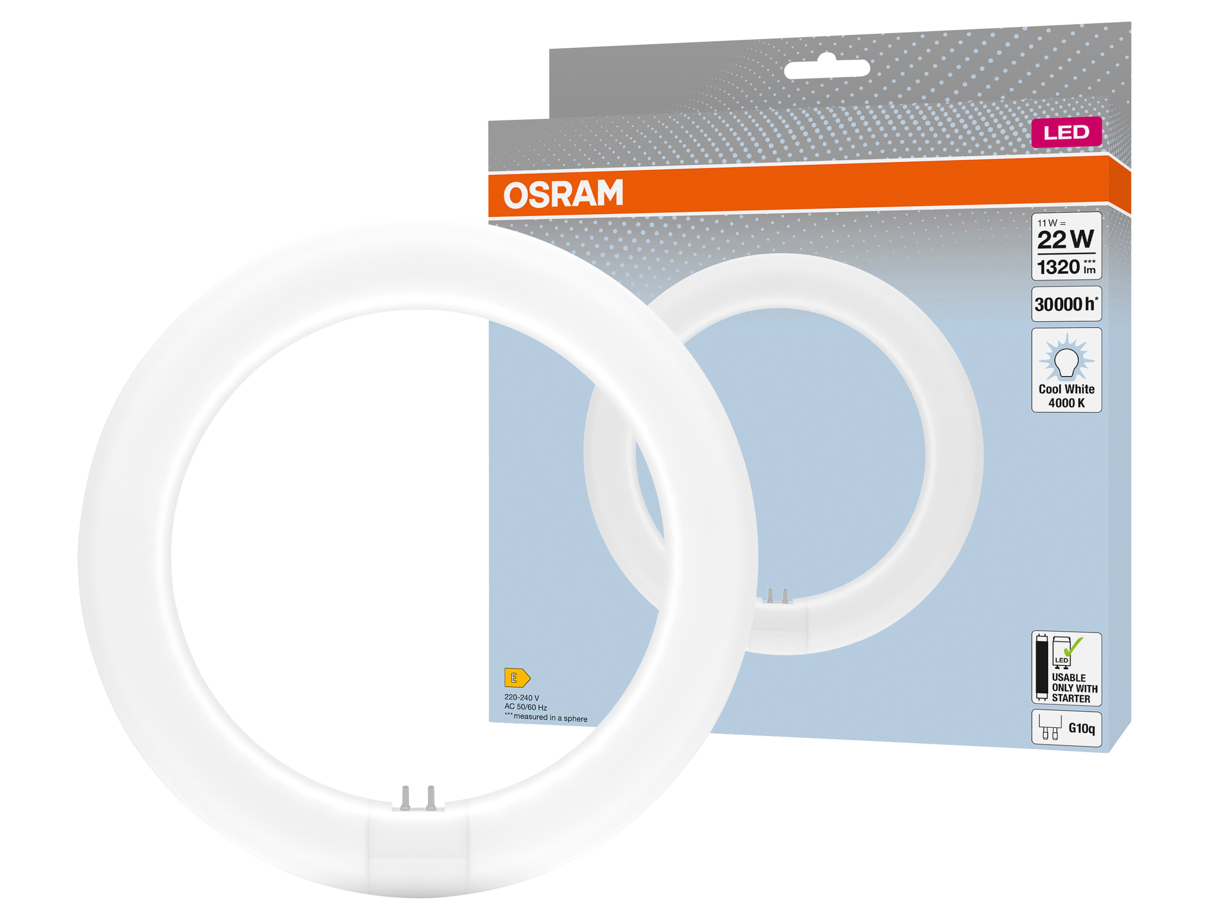 OSRAM LED-Röhre T9, Ringform, G10q, EEK: E, 11W, 1320lm, 4000K