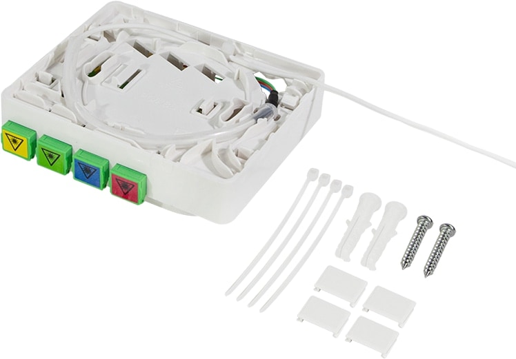 LOGILINK FTTH-Anschlussbox FB4SC50, 4x SC/APC, mit 50 m Verlegekabel