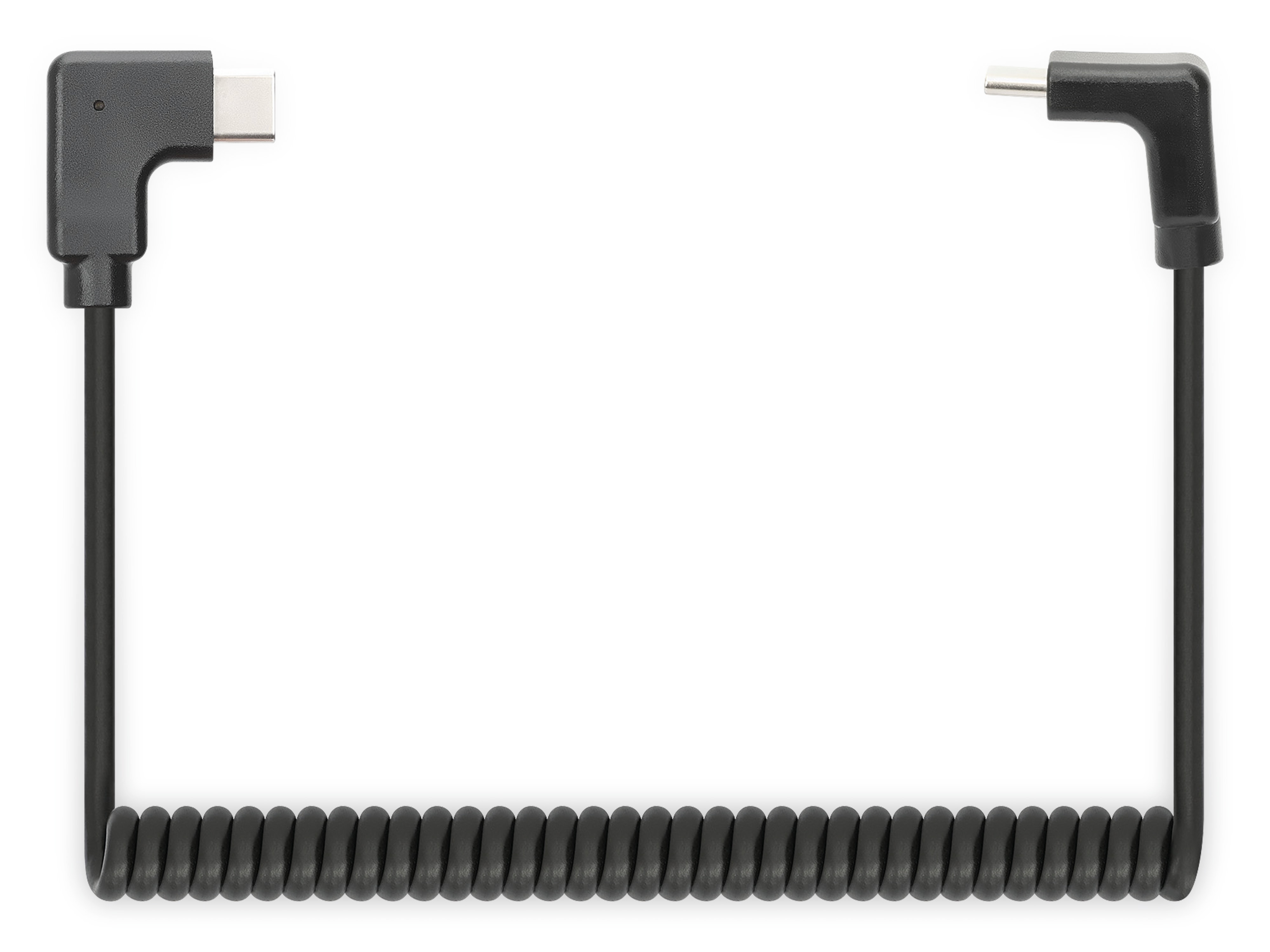 MANHATTAN USB-C auf USB-C Spiralladekabel, 1 m, schwarz
