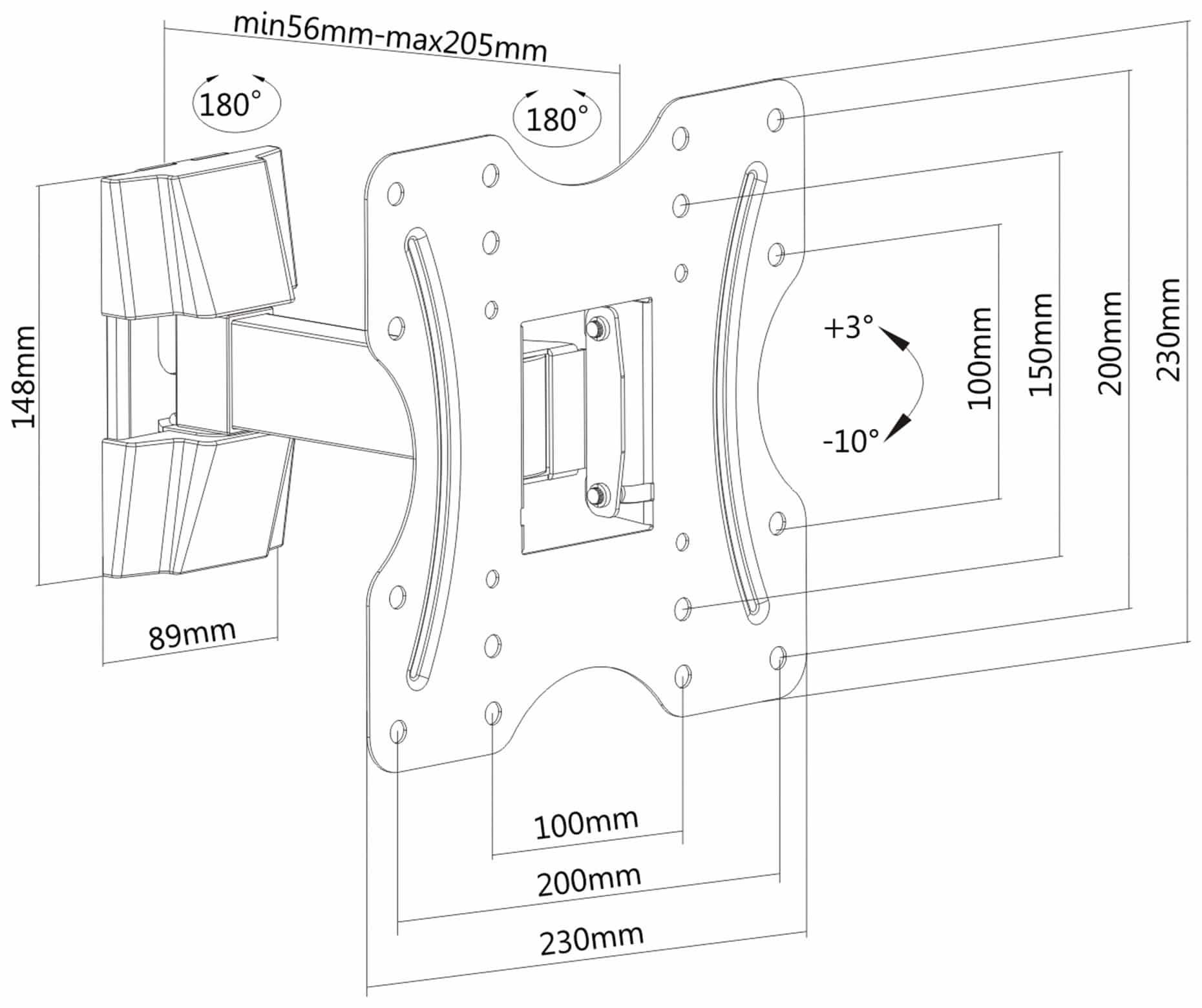 PUREMOUNTS TV-Wandhalter PM-FM10-200, VESA 200x200mm