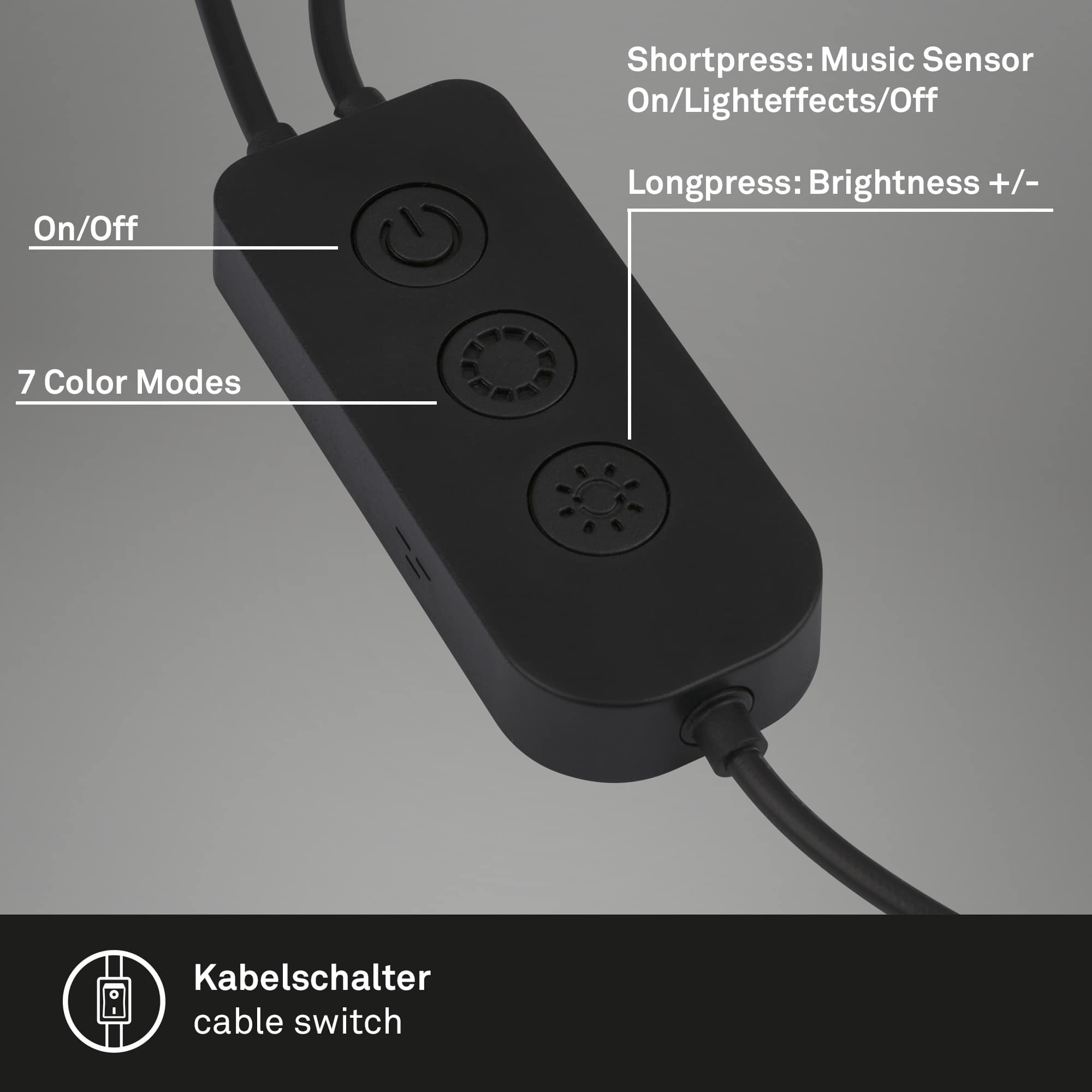 BRILONER LED-Tischleuchte 2er Set, schwarz, je 6W, 550lm, CCT, RGBIC, Smart