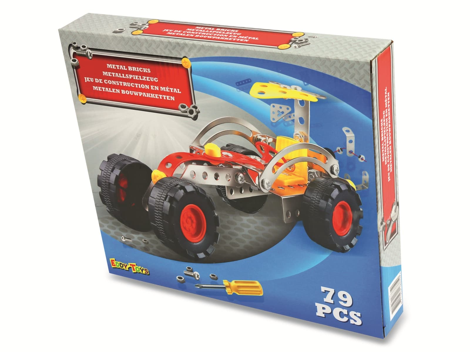 EDDY TOYS Metallspielzeug-Rennwagen, 79 Teile