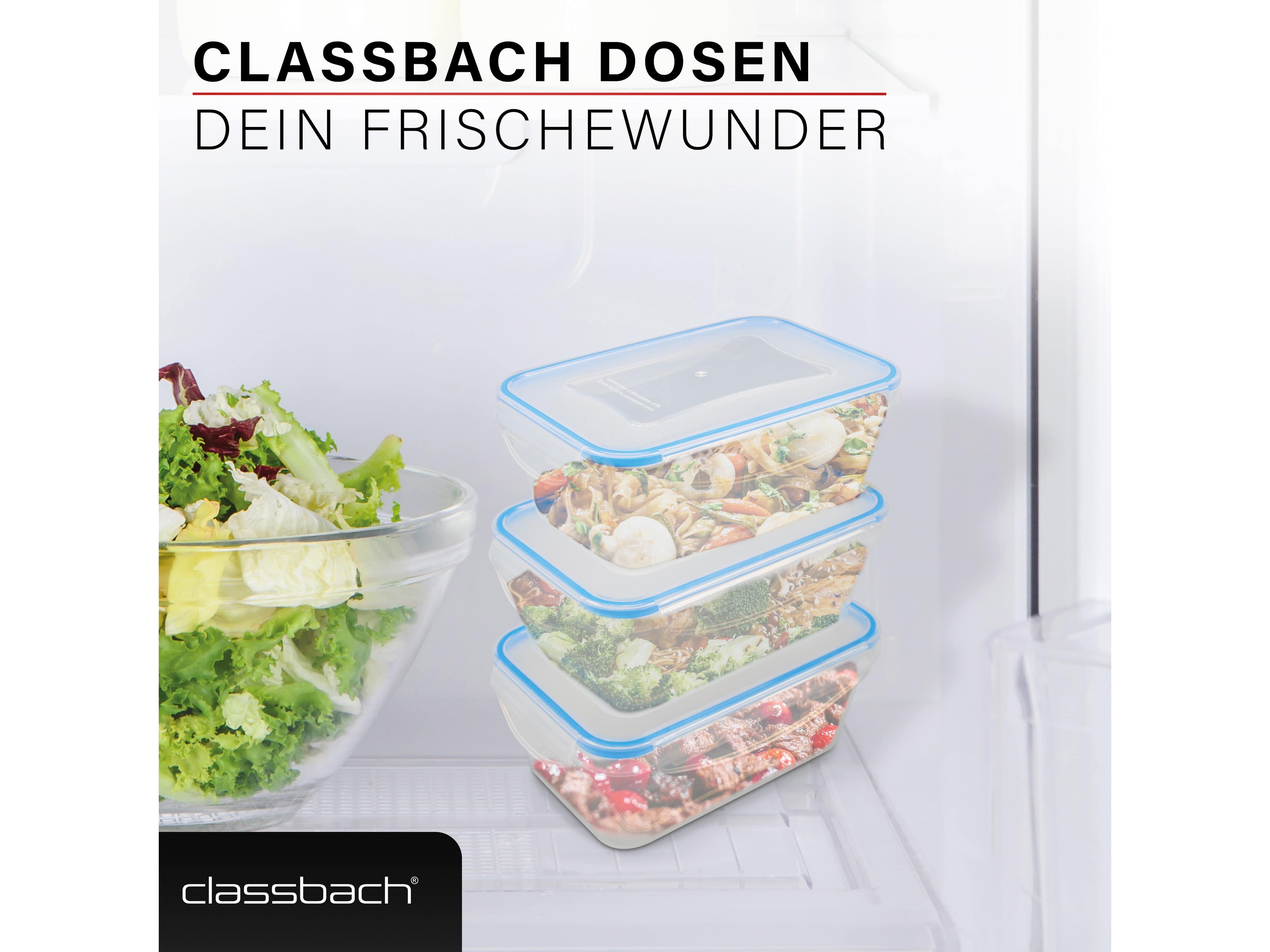 CLASSBACH Frischhaltedosen 3er Set, C-FHD 4006 K, 3x 1 L, Kunststoff