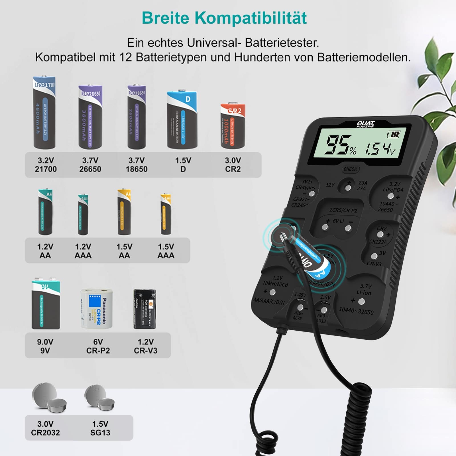 QUATPOWER Batterietester B4 Multi Check, mit Display