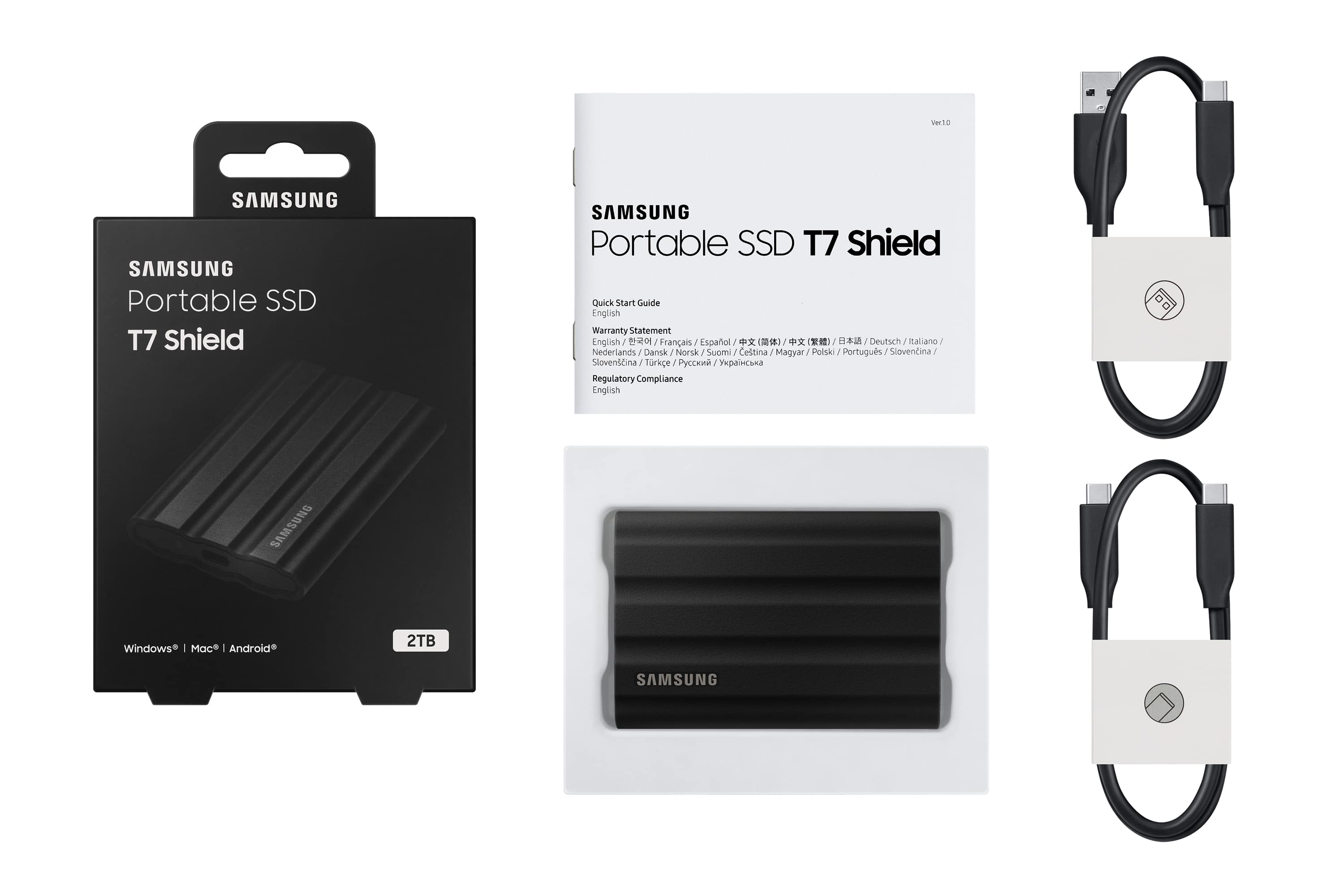 SAMSUNG Externe SSD Portable T7 Shield 2 TB schwarz