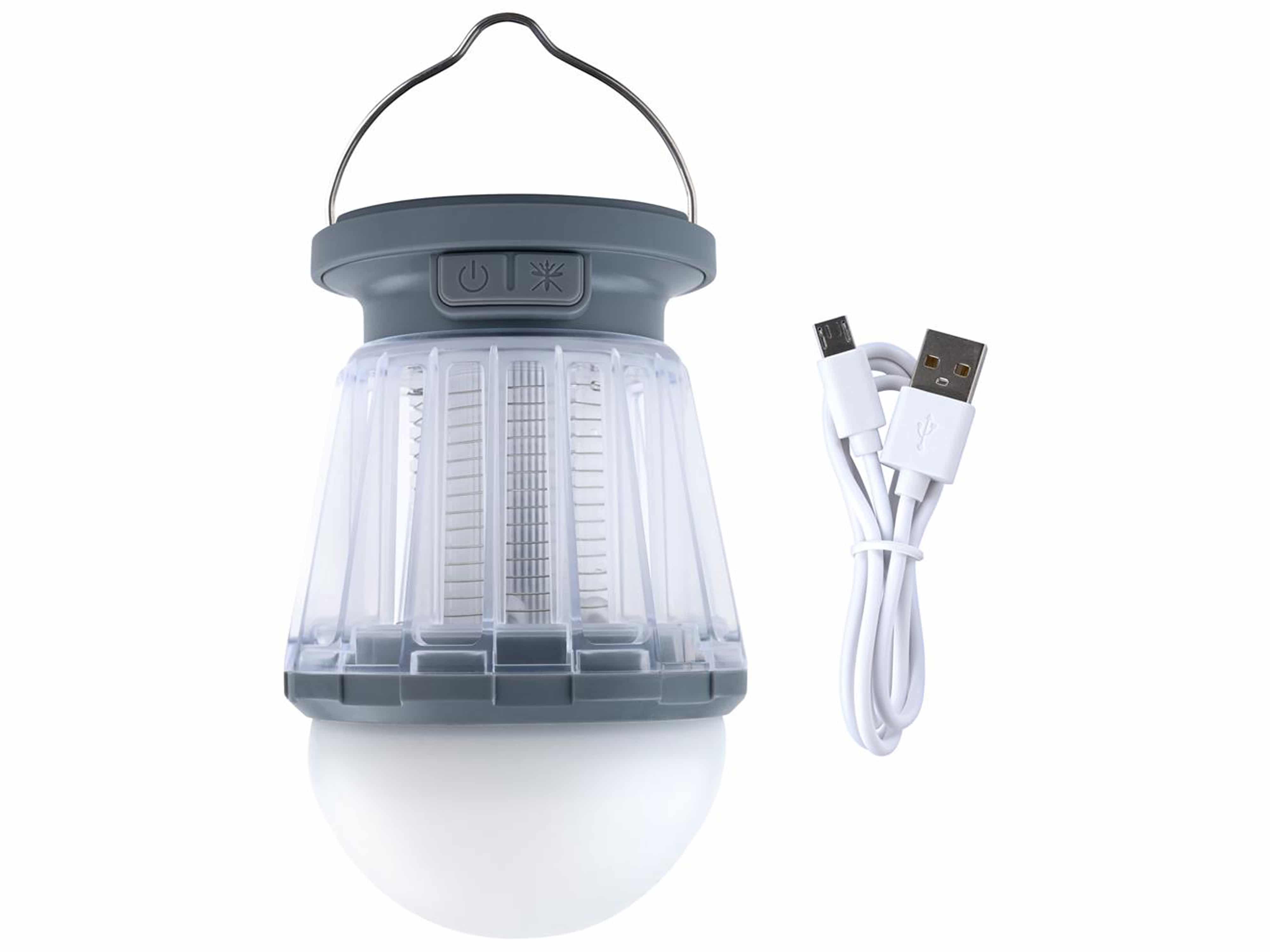 DÖRR Solar LED-Campinglampe, Anti-Moskito, 6500 K, hellgrau