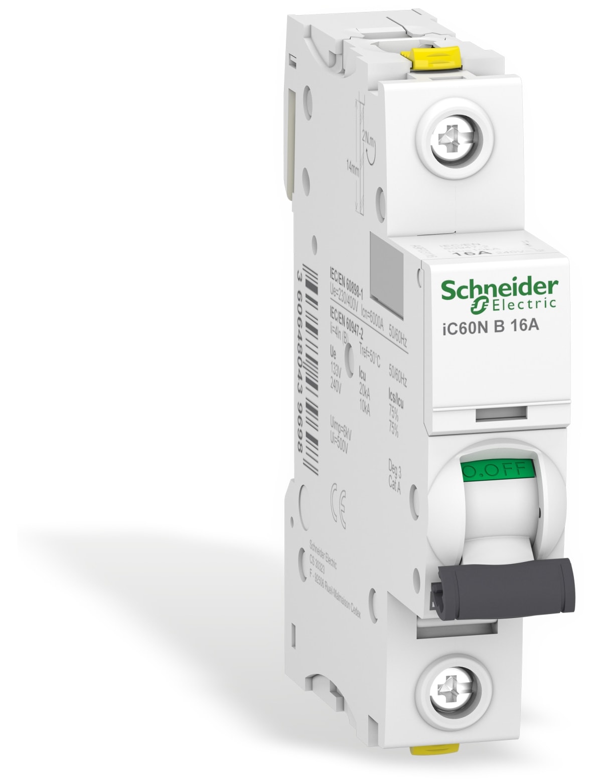 SCHNEIDER ELECTRIC Leitungsschutzschalter A9F03116, iC60N, B, 16A