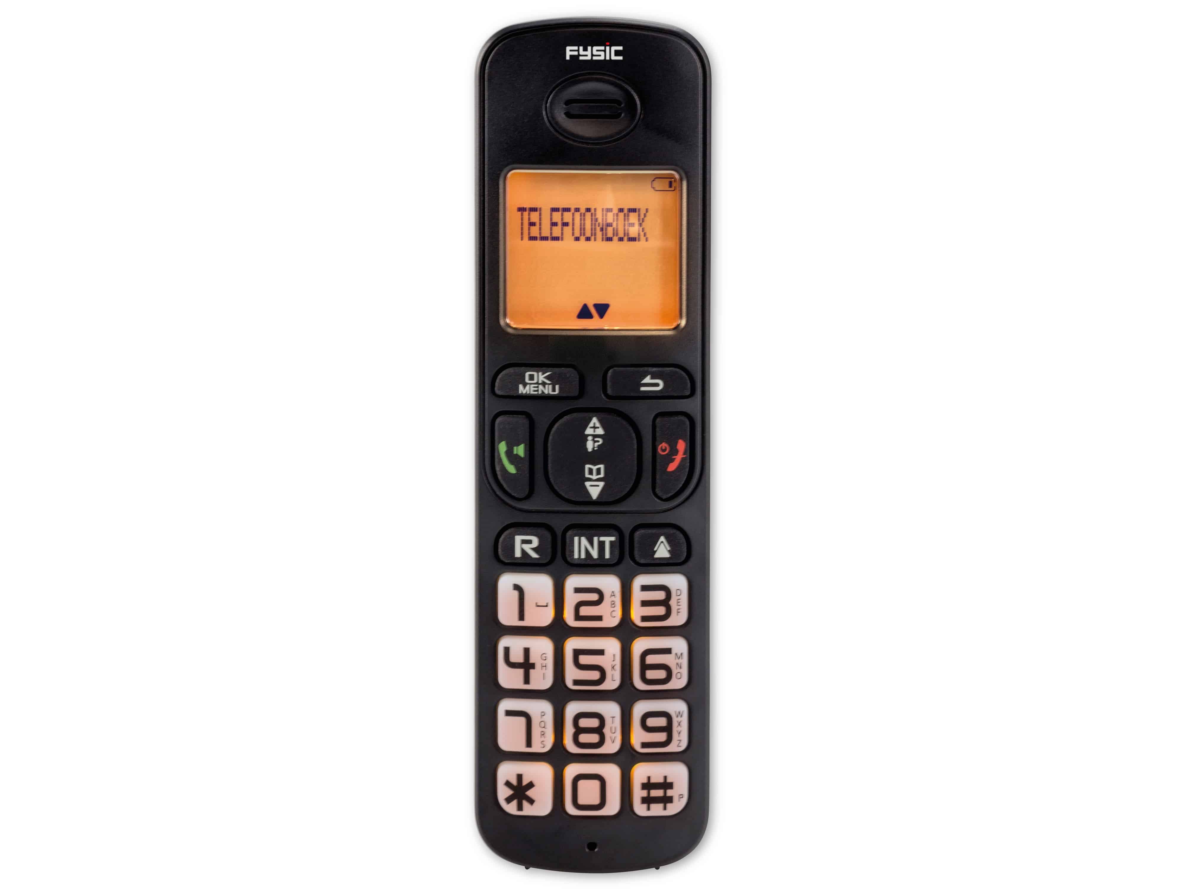 FYSIC DECT-Telefon FX-5500, mit großen Tasten, schwarz