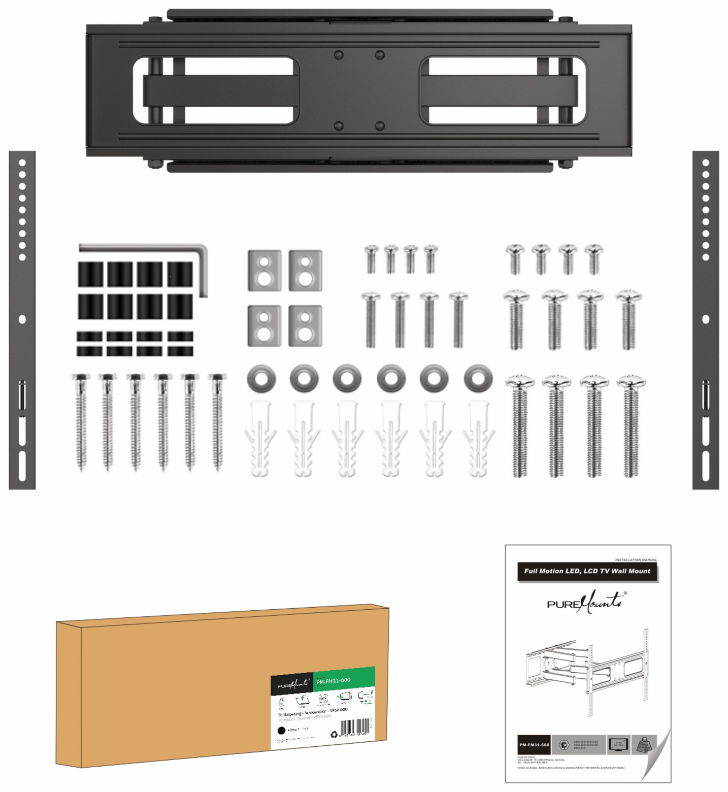 PUREMOUNTS TV-Wandhalter PM-FM31-600, VESA 600x400mm