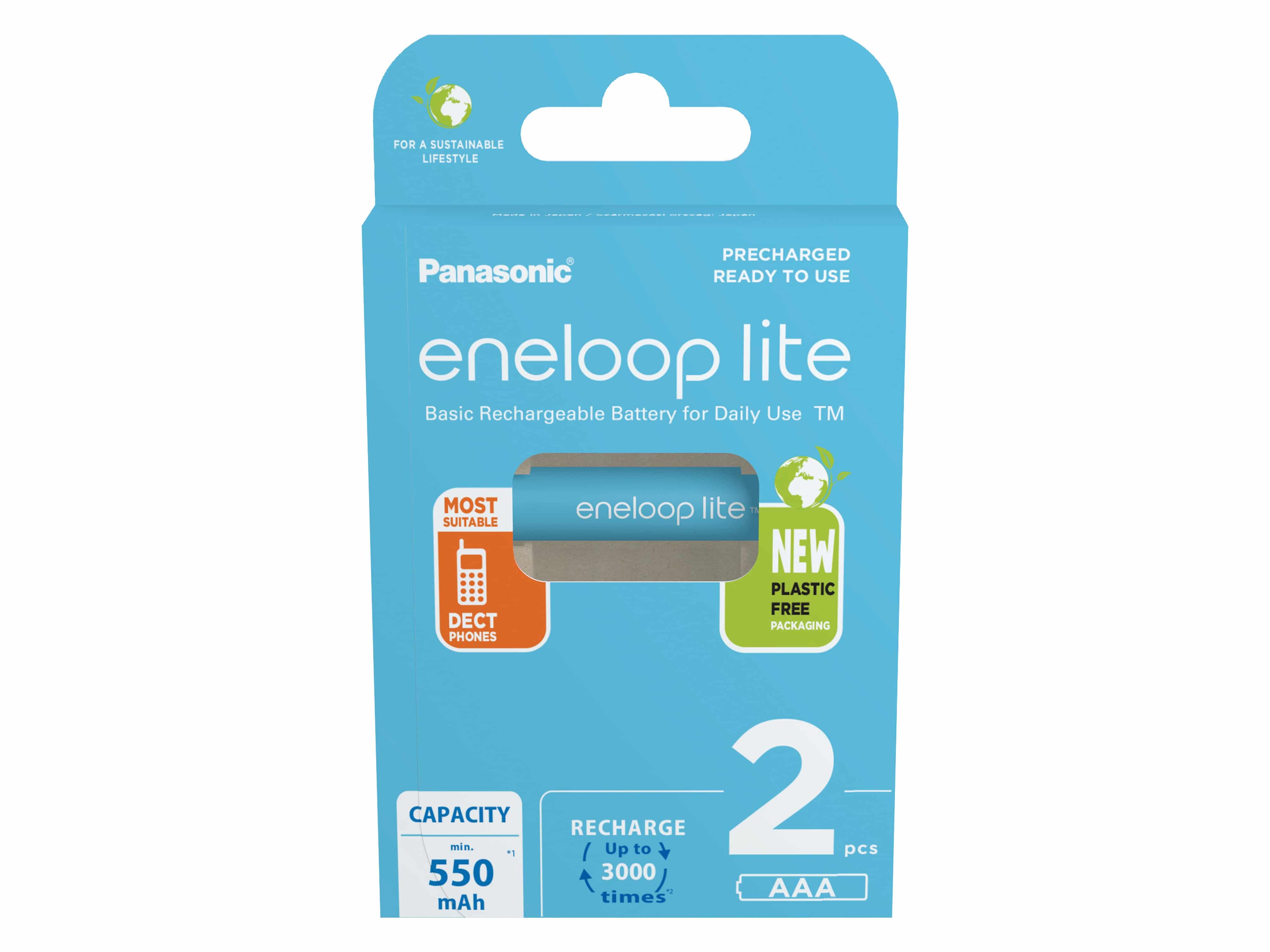 PANASONIC eneloop NiMH-Micro Akku, 550mAh, 2 Stück