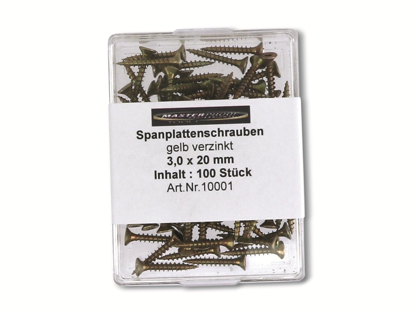 MASTERPROOF Spanplattenschrauben, 20x3,0 mm, 100 Stück