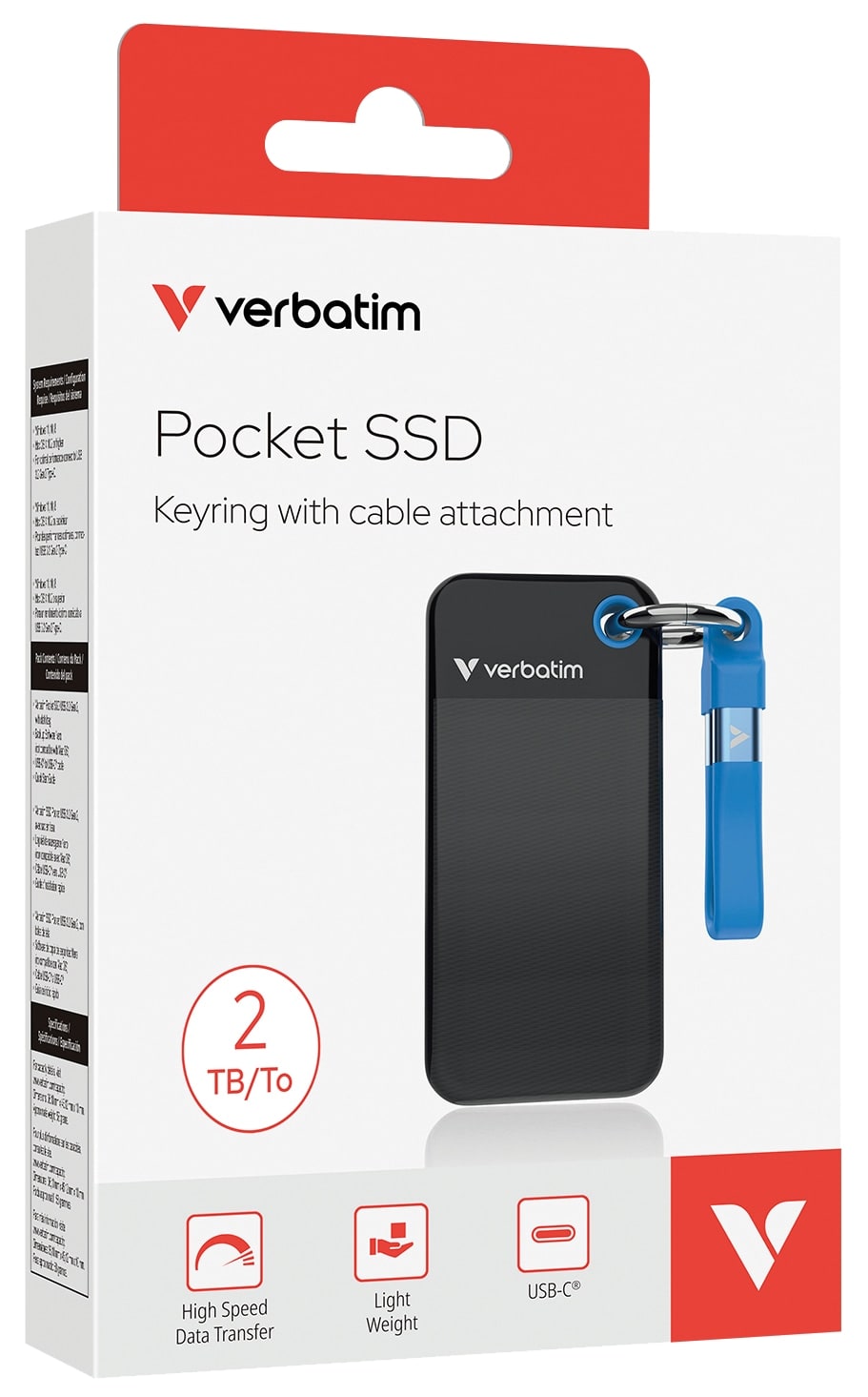 VERBATIM Externe SSD Pocket 2TB schwarz-blau