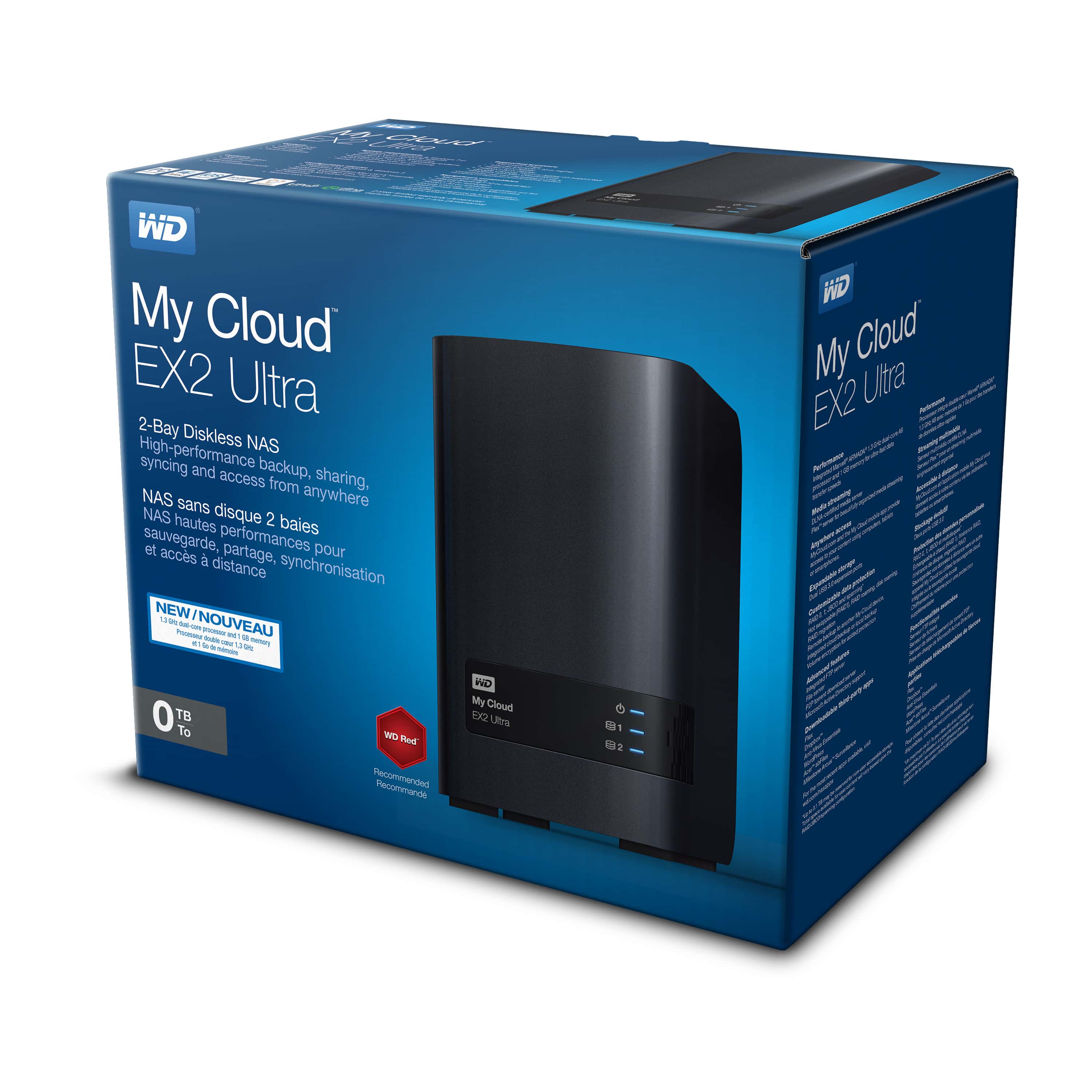 WESTERN DIGITAL My Cloud EX2 ULTRA WDBVBZ0000NCH, NAS, 2-Bay, Leergehäuse 