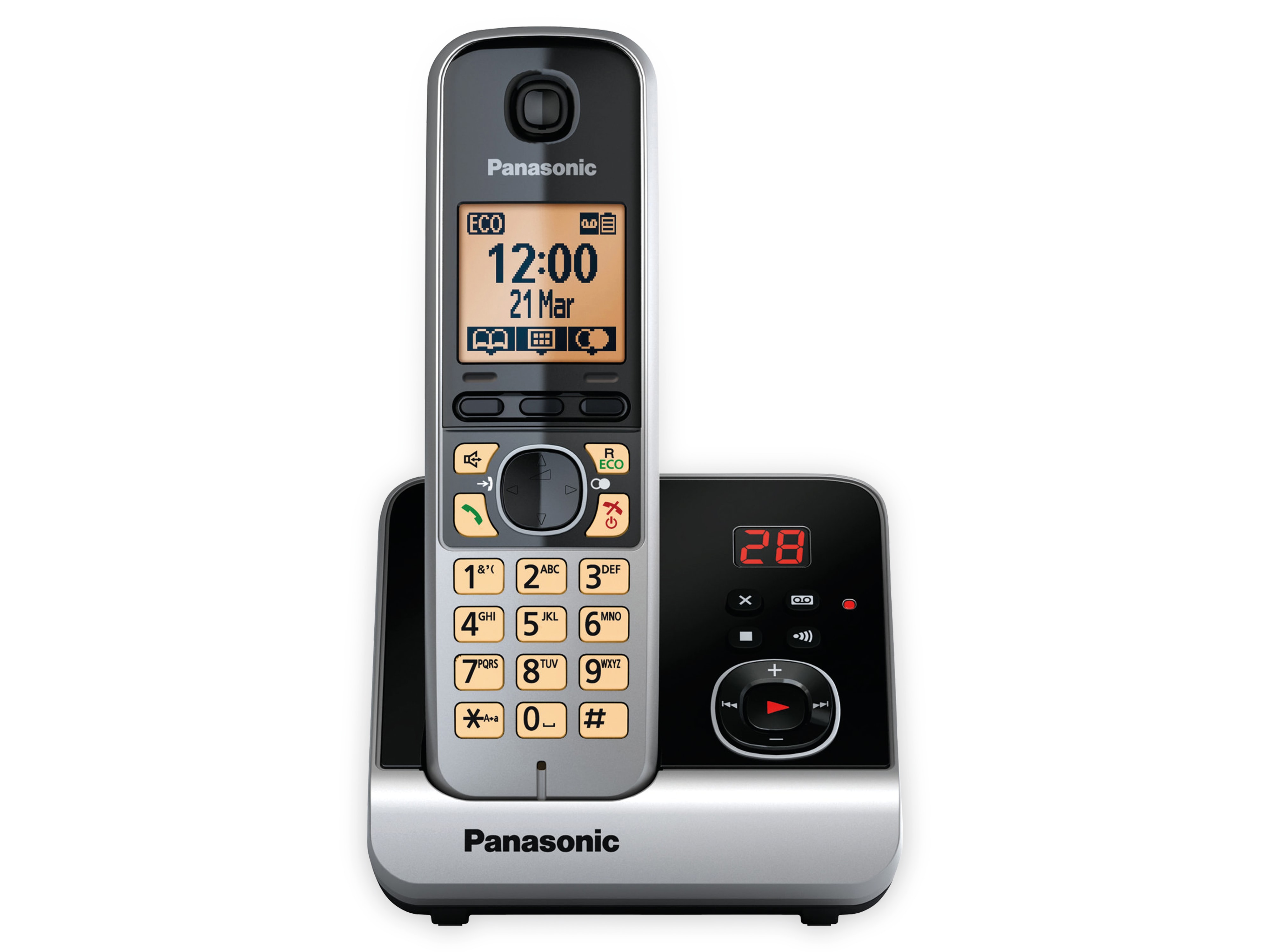 PANASONIC DECT-Telefon KX-TG6721GB, mit AB, schwarz