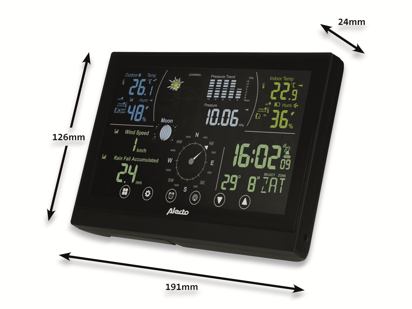 ALECTO Wetterstation WS-3850, schwarz