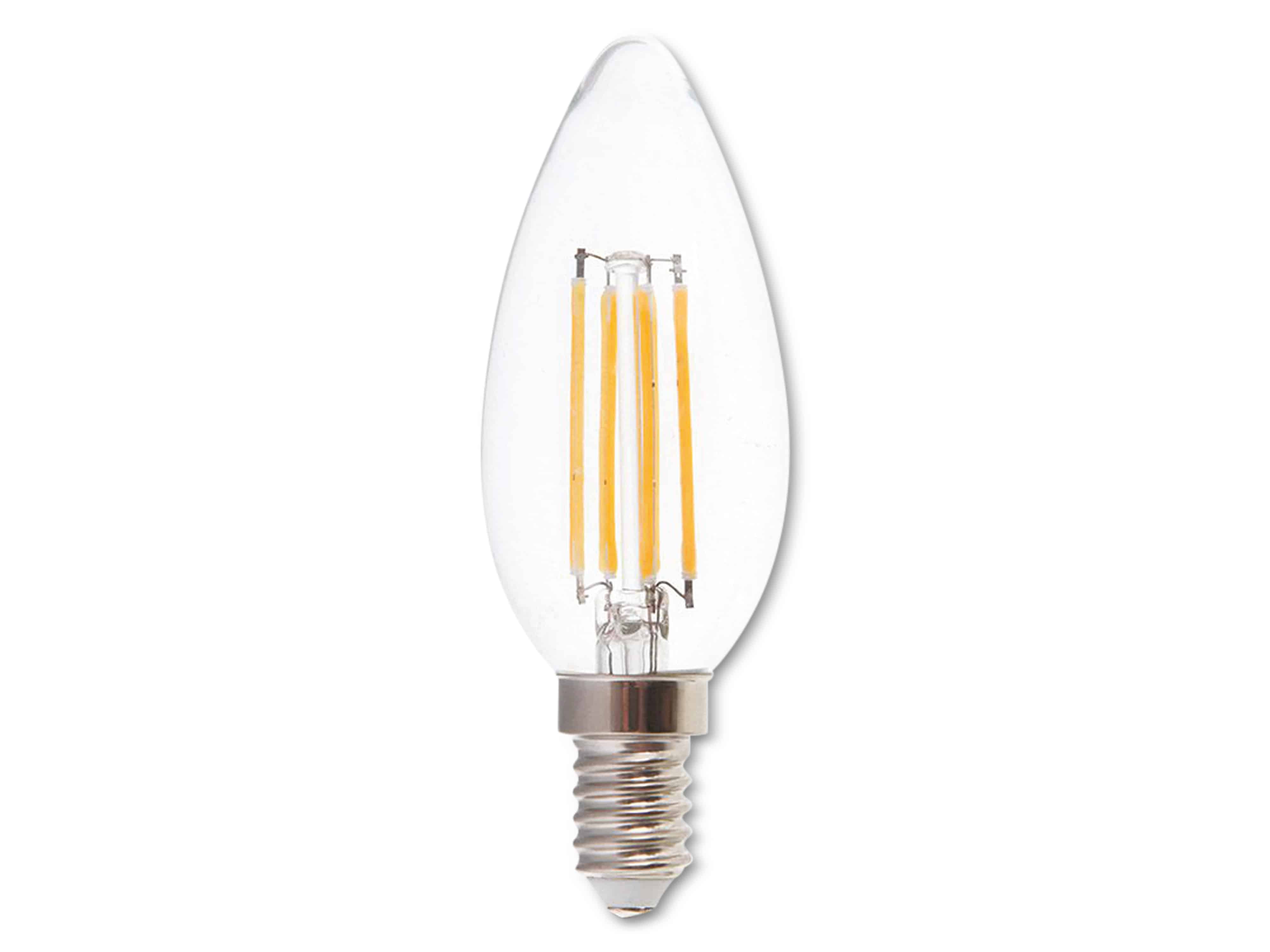 V-TAC LED-Filament-Lampe VT-1986-N, E14, EEK: F, 4W, 400lm, 3000K