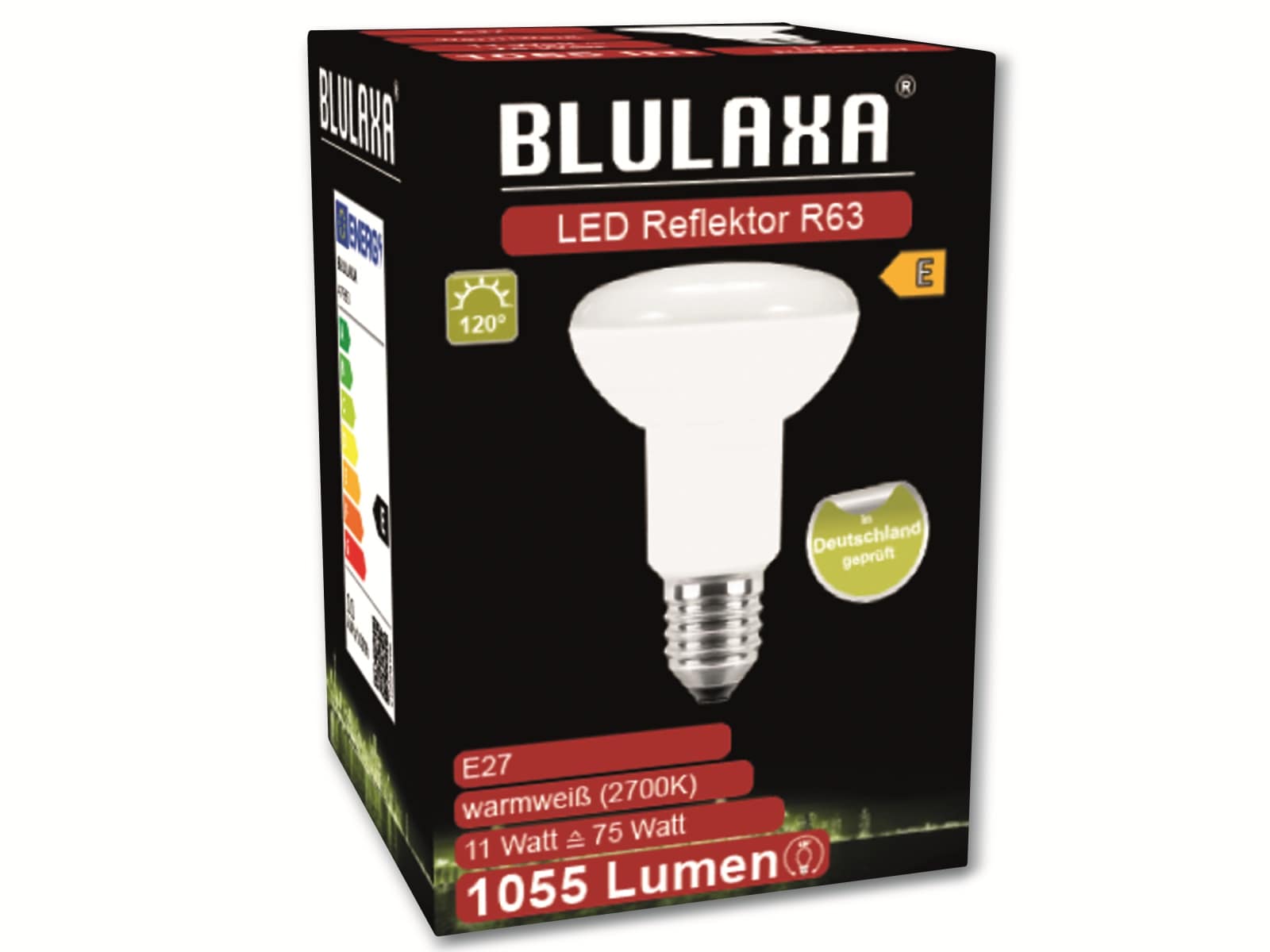 BLULAXA LED-SMD-Lampe, R80, E27, EEK: E, 11 W, 1055 lm, 2700 K