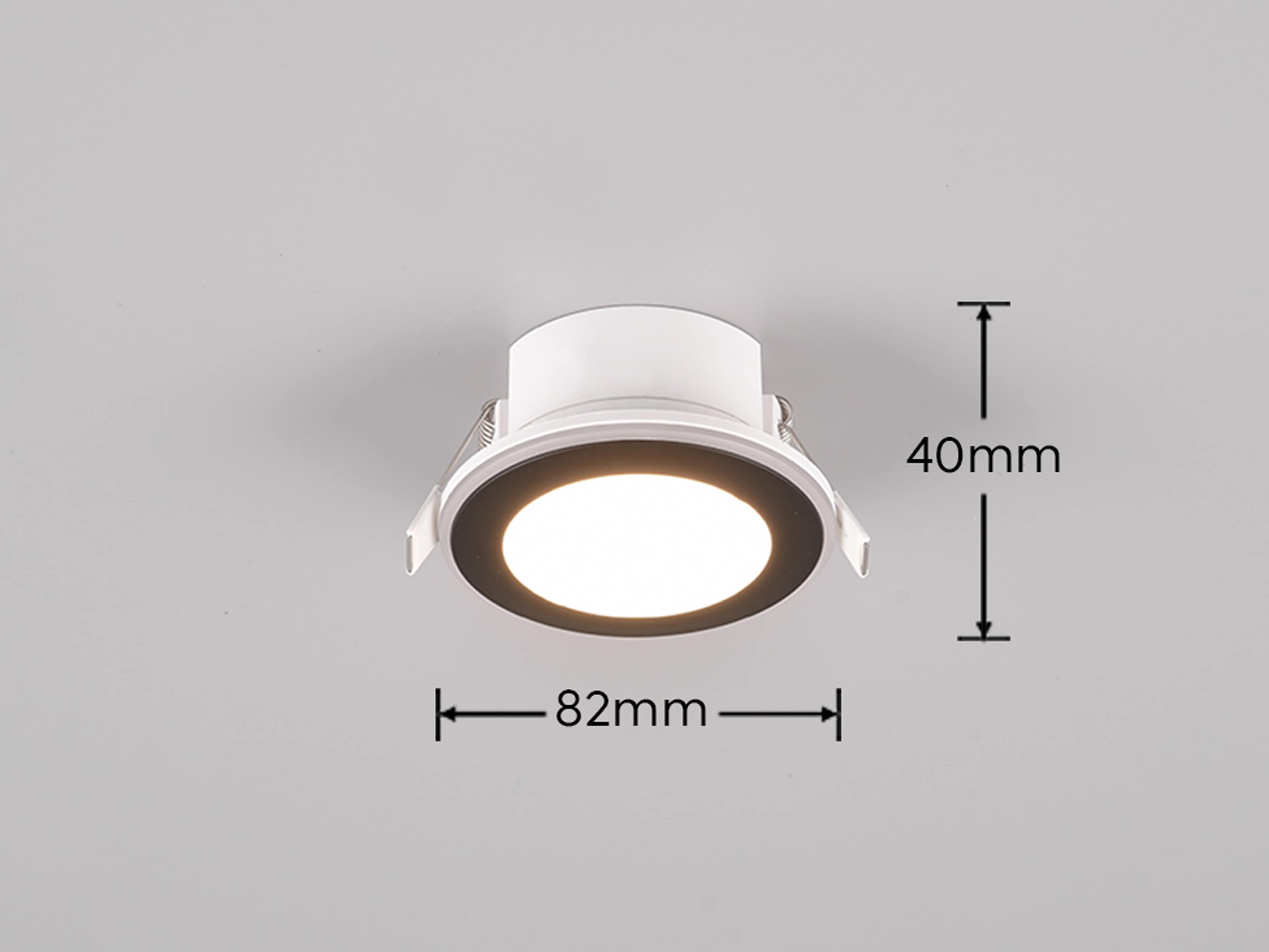 TRIO LED-Einbauleuchte Argus 653610132 schwarz, 4 W, 350 lm, 3000 K, 1 W RGB