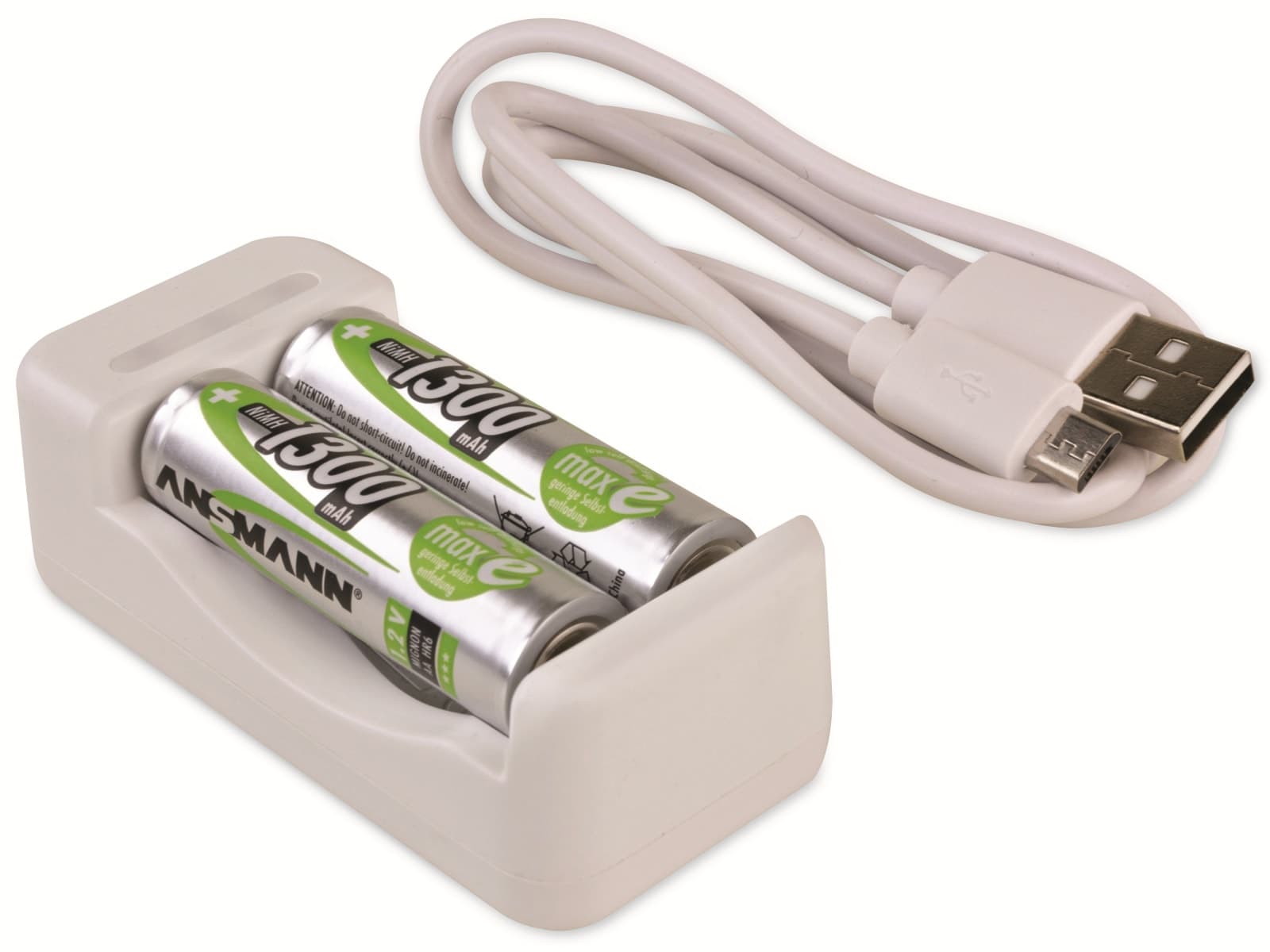 ANSMANN Akku-Ladegerät Basic II + 2× AA 1300mAh