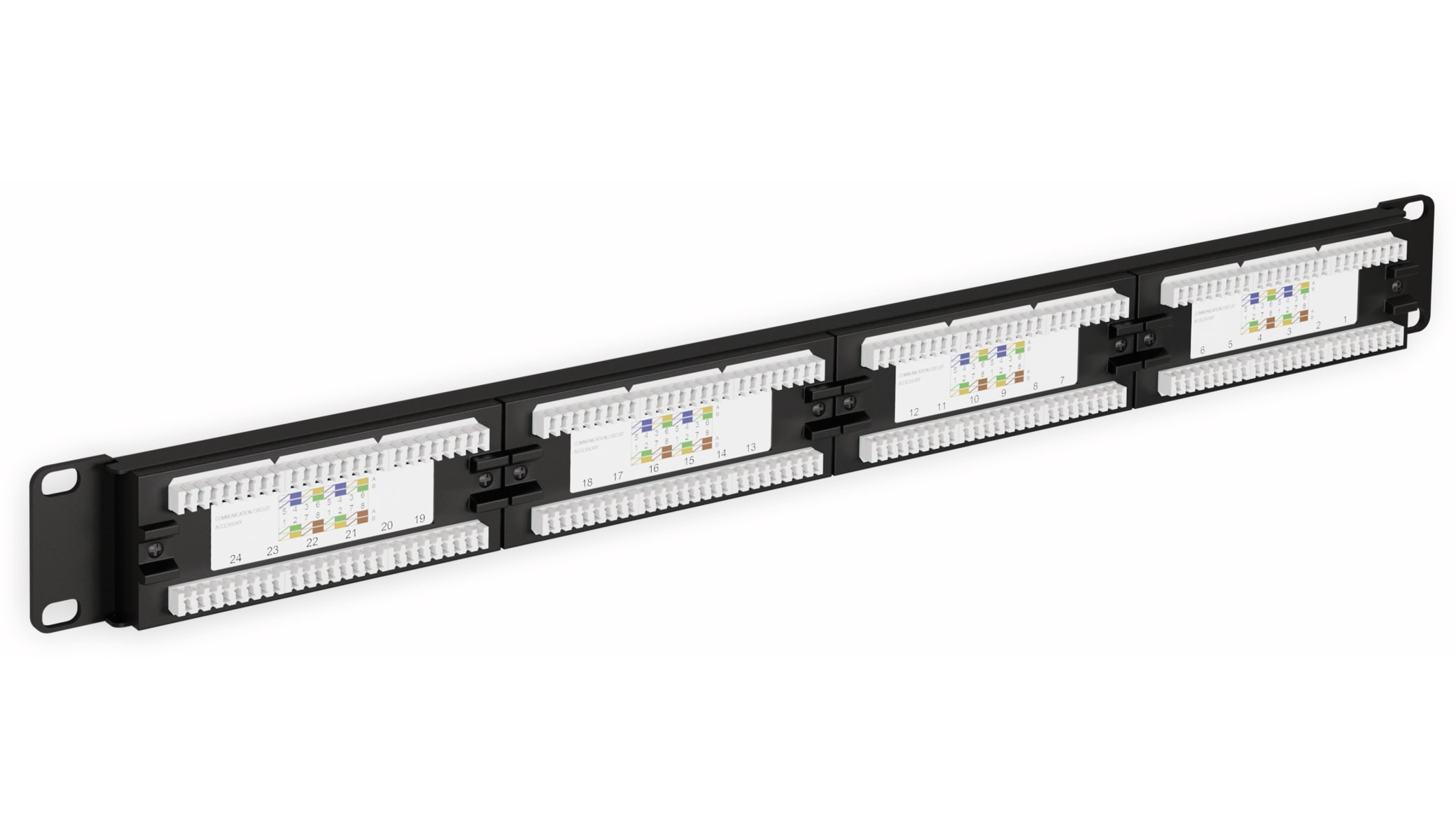 GOOBAY CAT.6 Patchpanel 93866, 48,3 cm (19"), 24-fach, UTP, schwarz