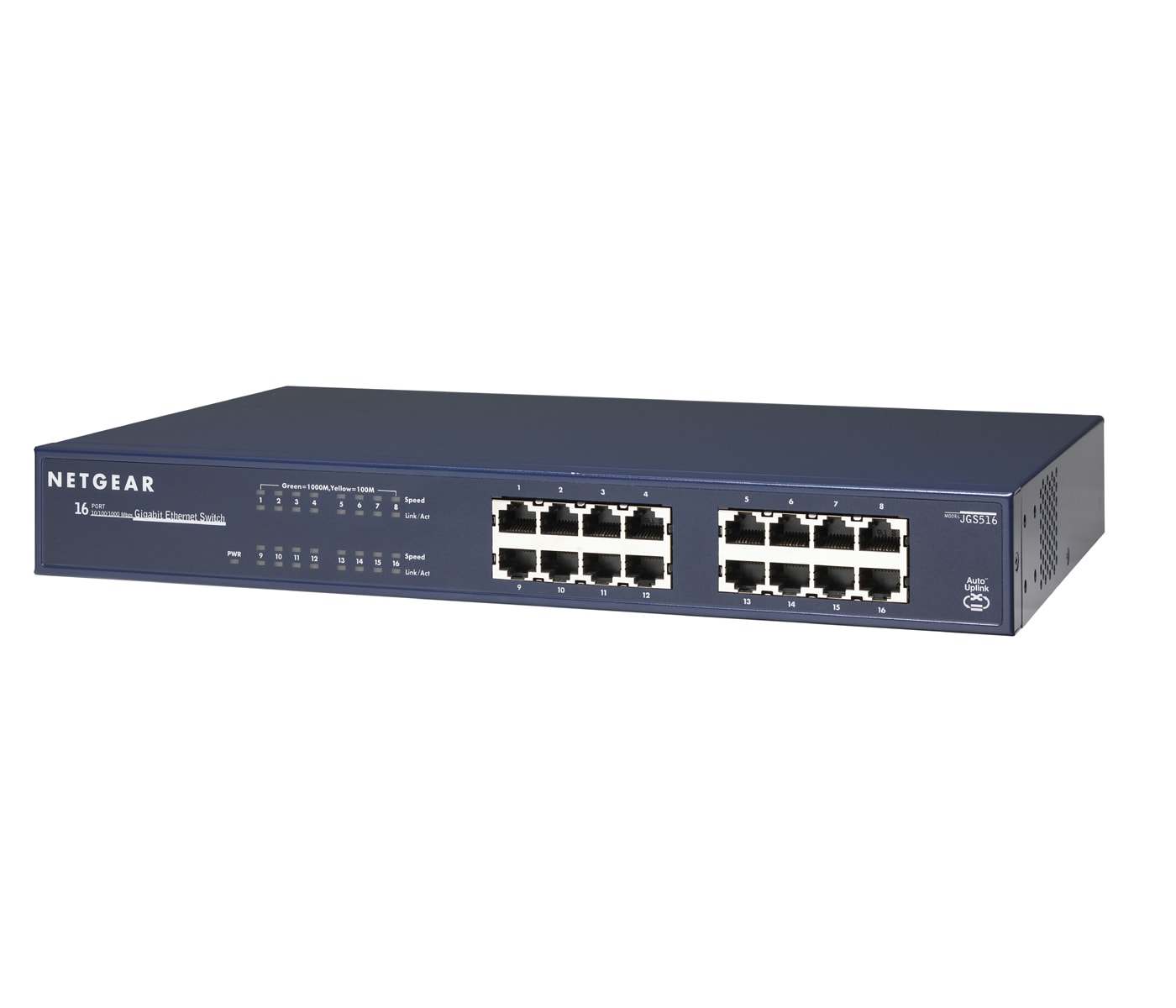 NETGEAR Gigabit-Switch JGS516-200EUS, 16-port, blau