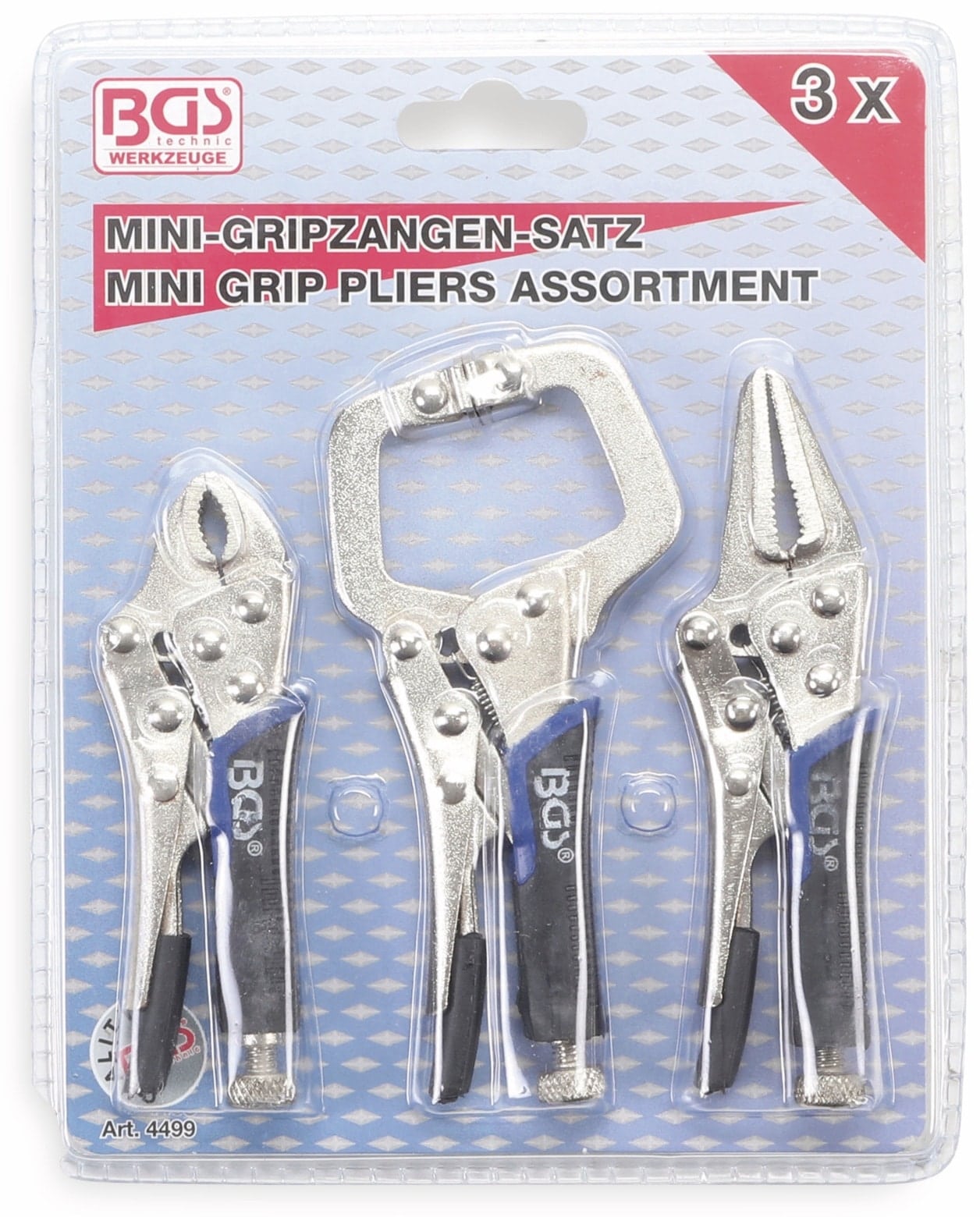 BGS TECHNIC Mini Gripzangen-Set 4499, 3-teilig