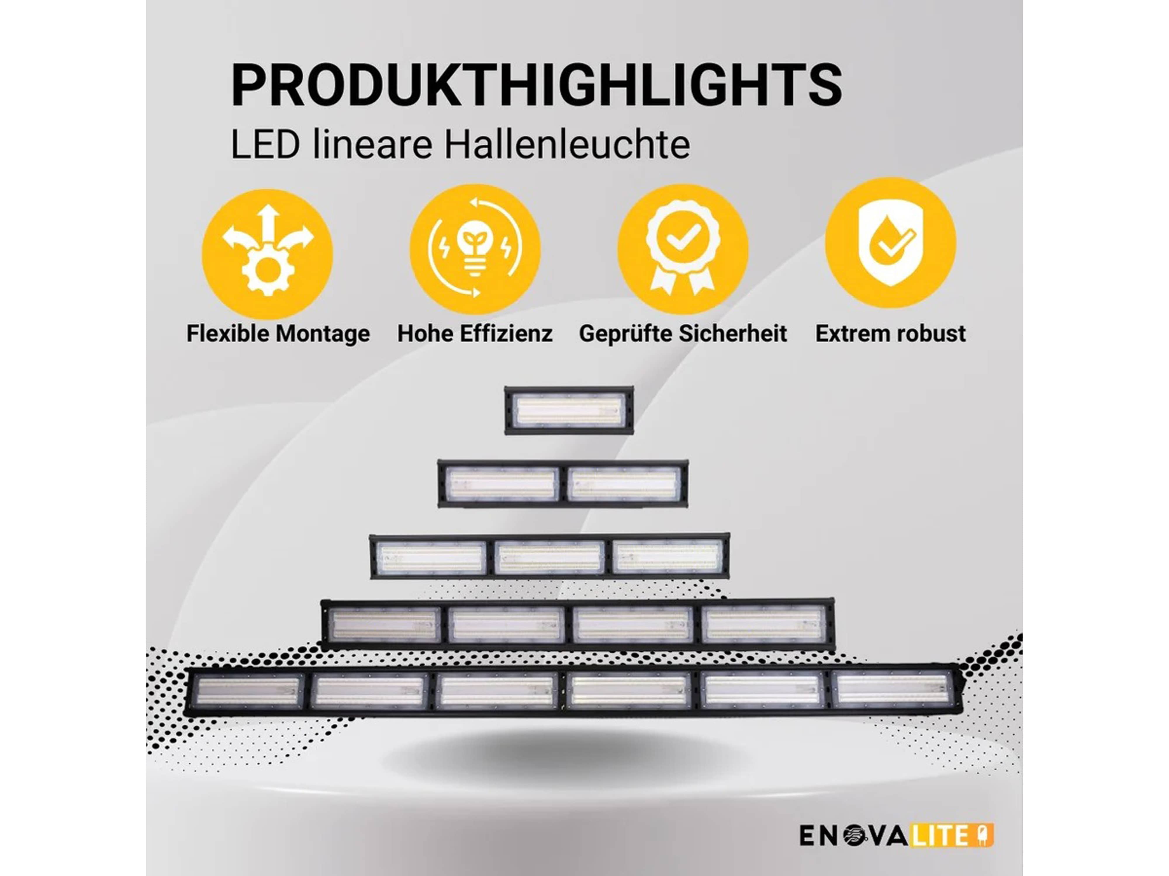 ENOVALITE LED-Highbay-Leuchte, linear, EEK: E, 50W, 5000lm, 4500K